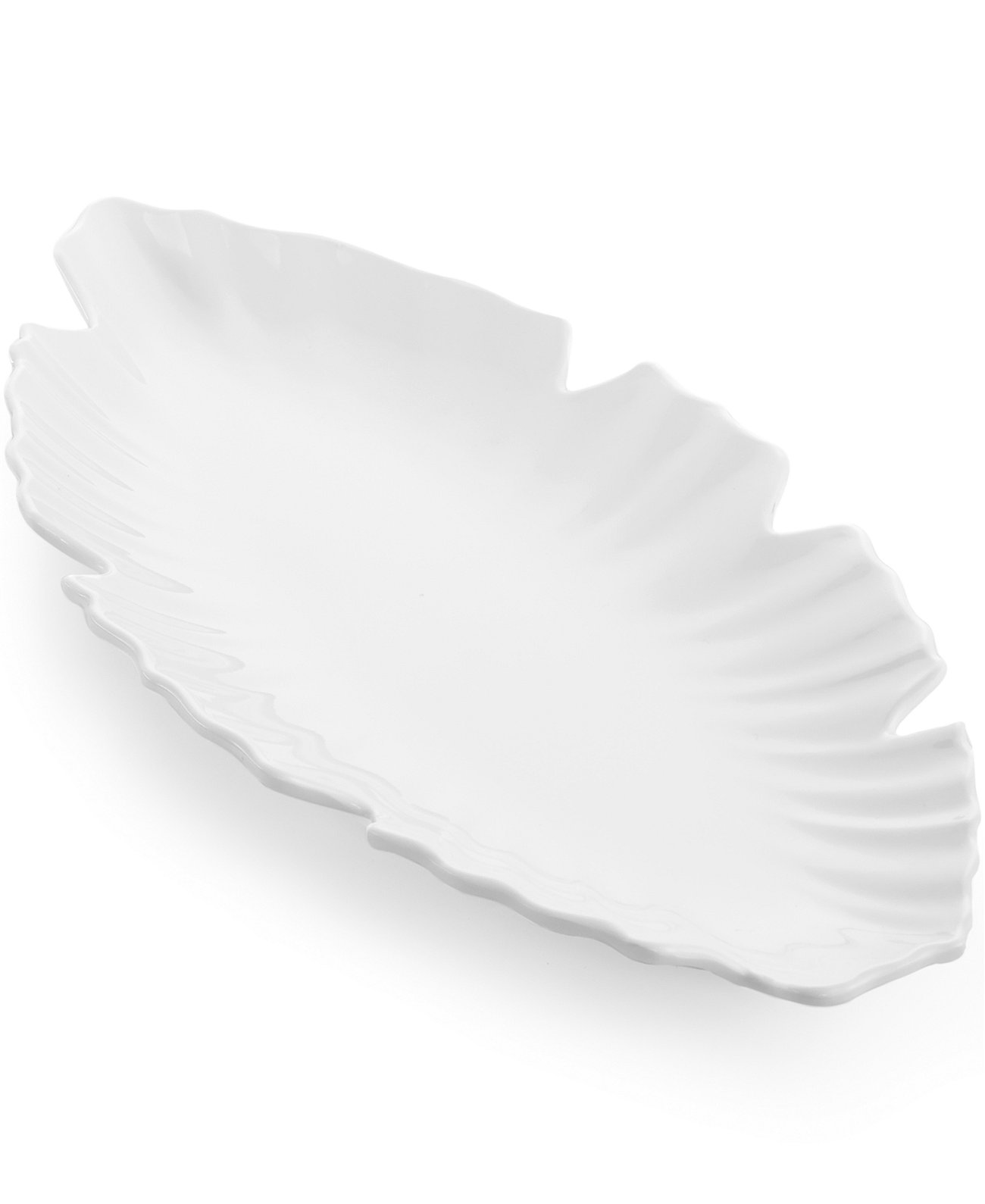 Дзен Меламиновая тарелка с маленькими белыми листьями Q Squared