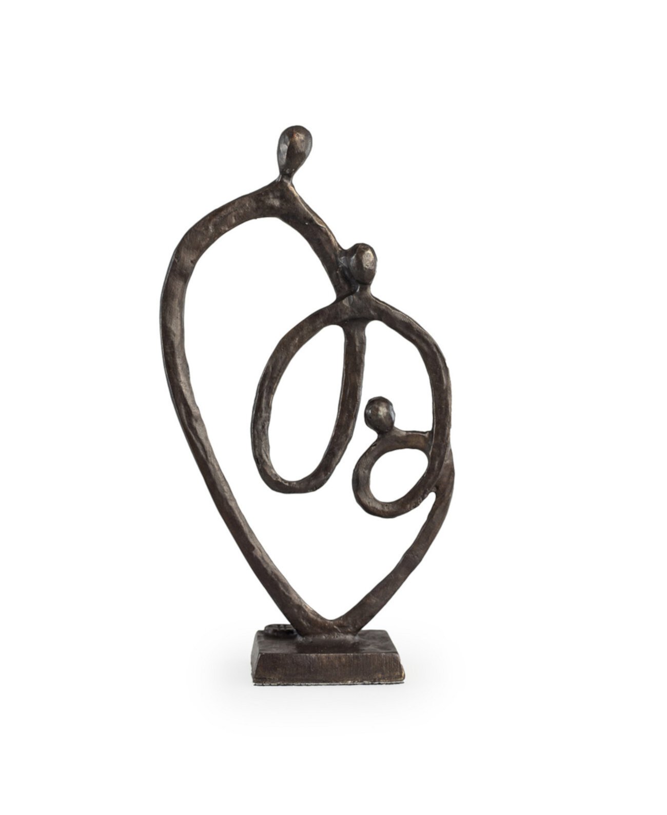 Бронзовая скульптура "Семья из трех сердец" Кольцо любви Danya B