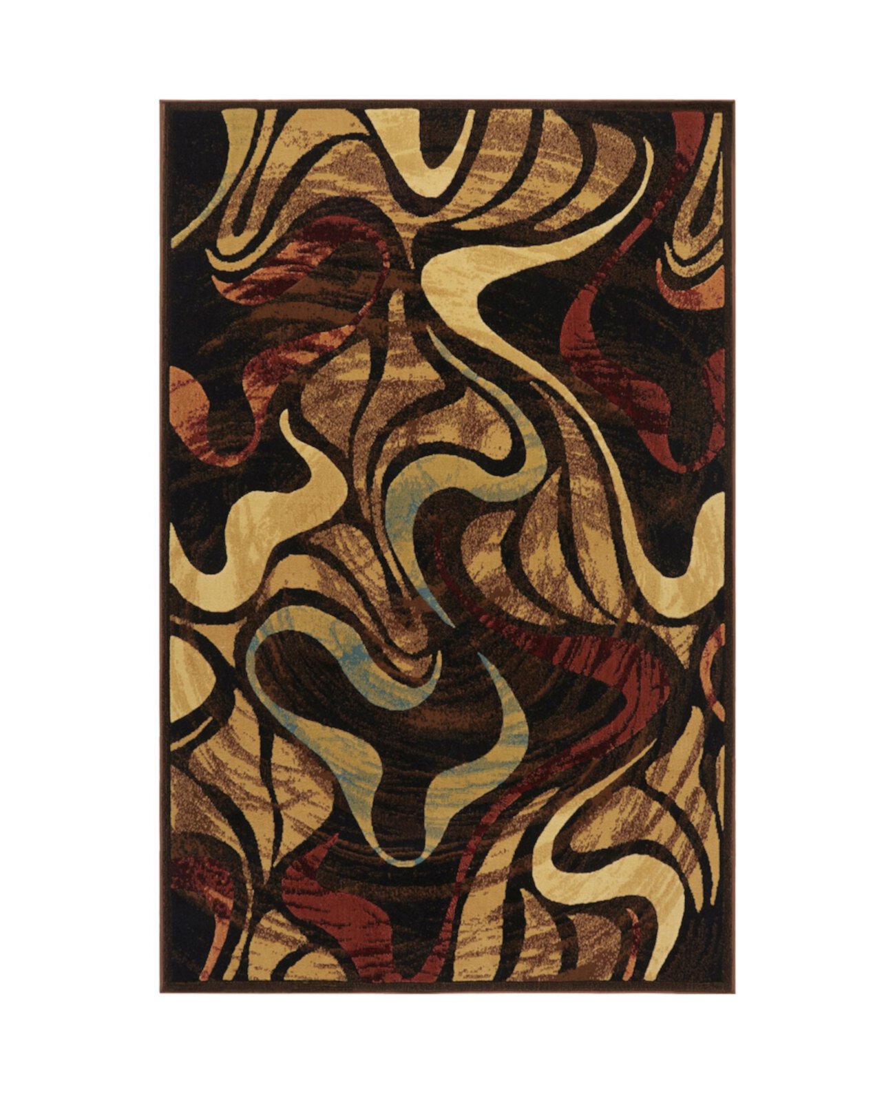 Современный абстрактный ковер Yorba черного цвета 160 x 240 см для дома Global Rug Designs