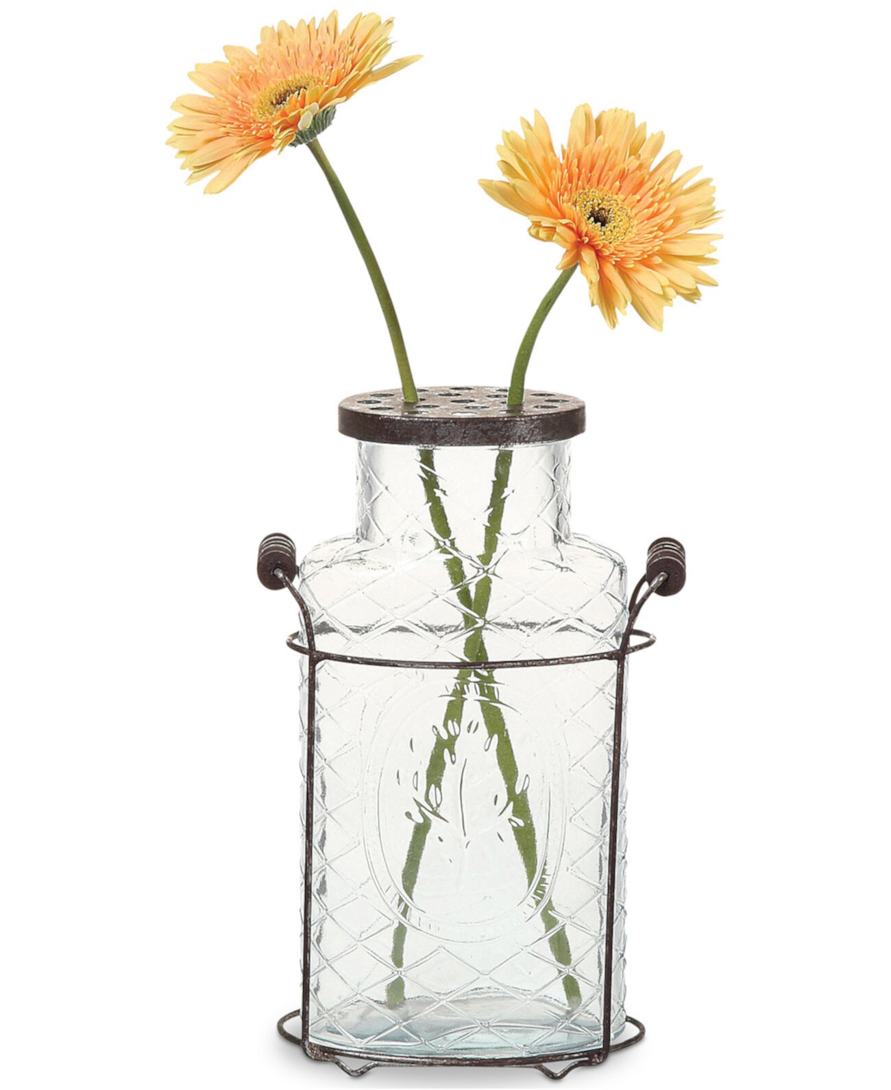 Стеклянная ваза с металлической крышкой в виде лягушки 3R Studio
