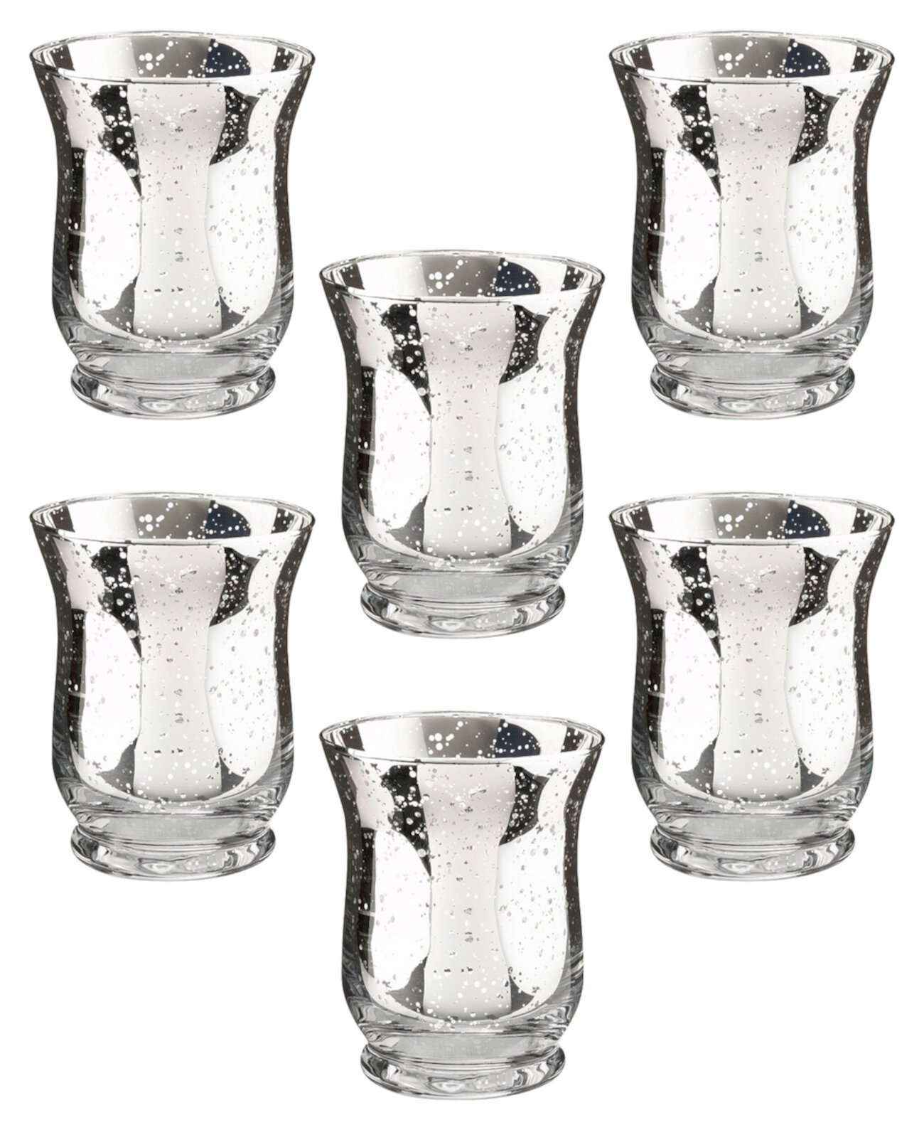 Стеклянные держатели для обета или чайных светильников в форме тюльпана Mercury, набор из 6 штук Lillian Rose