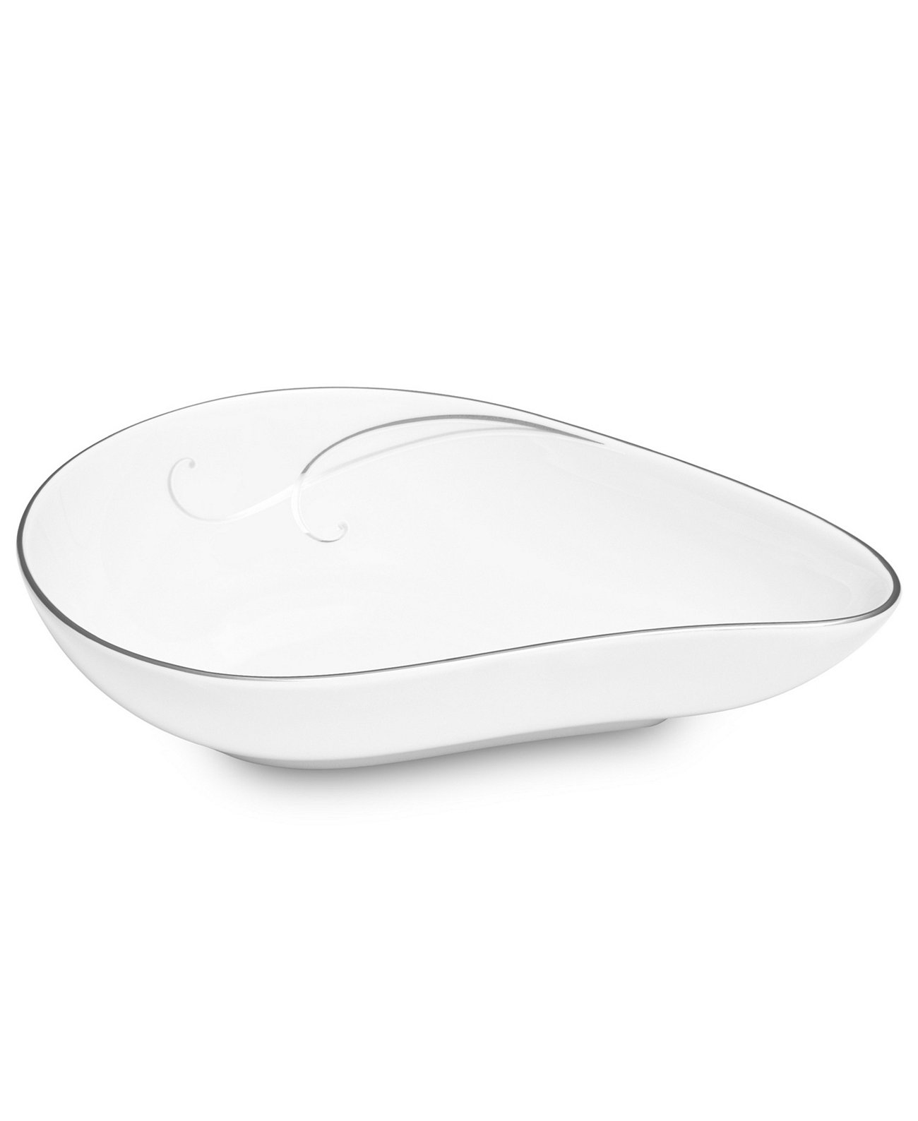 Platinum Wave Tear Drop Medium Dish, 9 дюймов в коробке Noritake