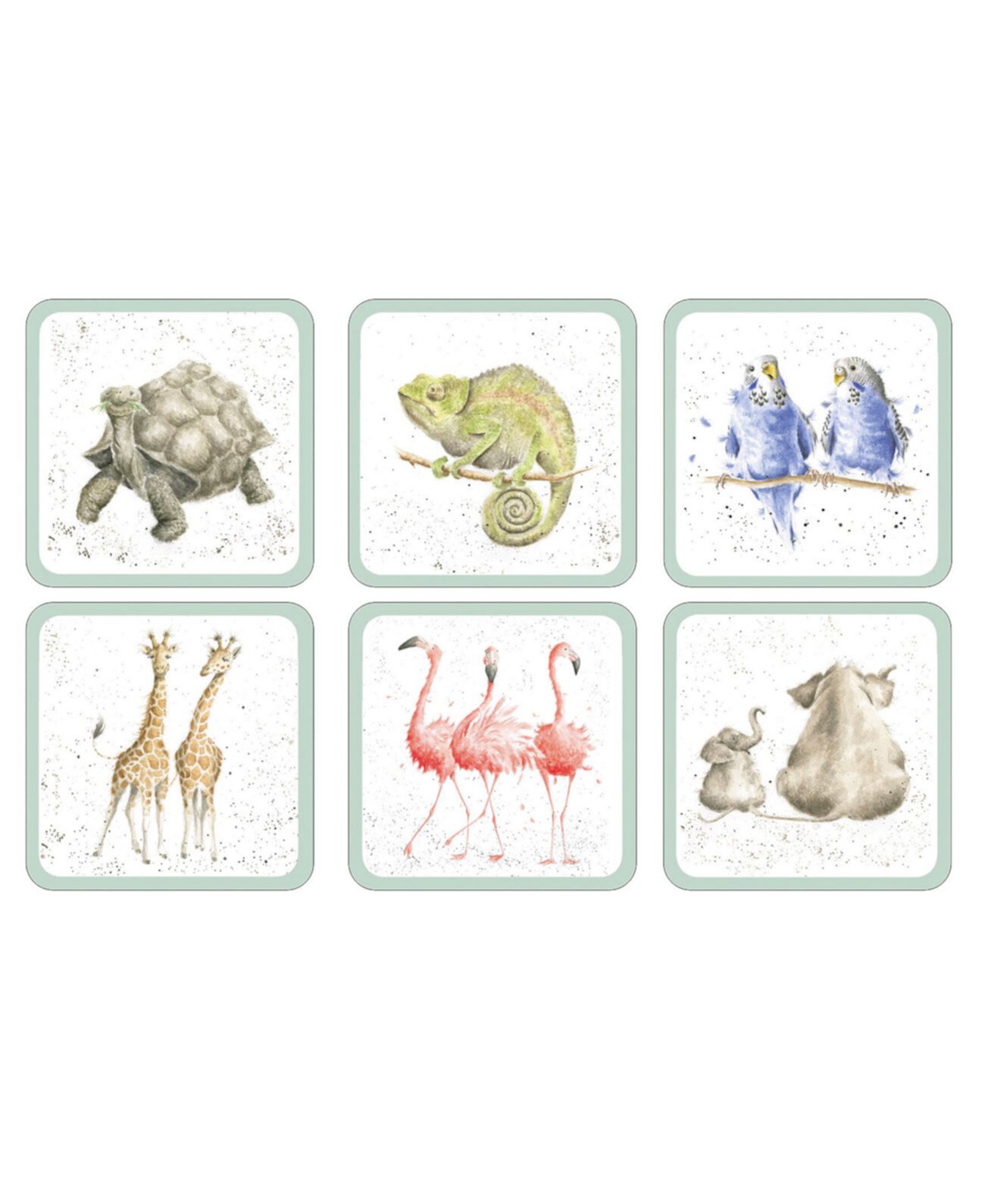 Зоологические подстаканники - набор из 6 шт. Wrendale Designs