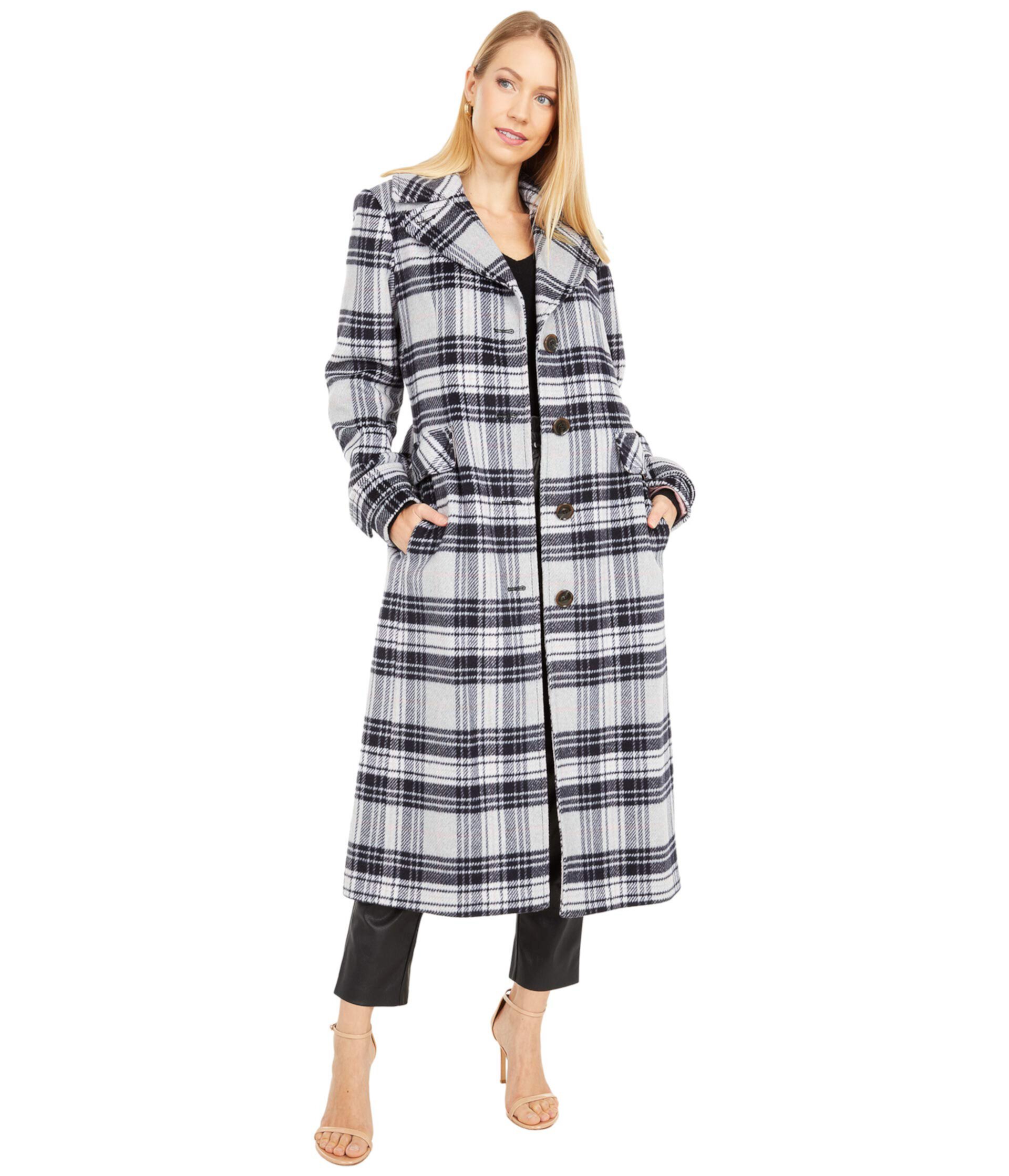Plaid Belted Wool Maxi Coat Kate Spade New York