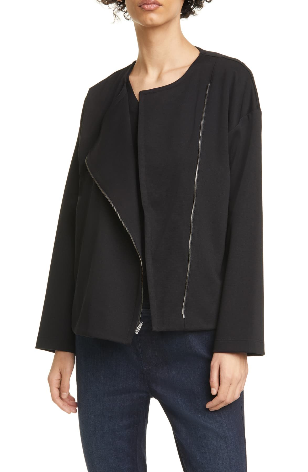 Asymmetrical Zip Jacket Eileen Fisher