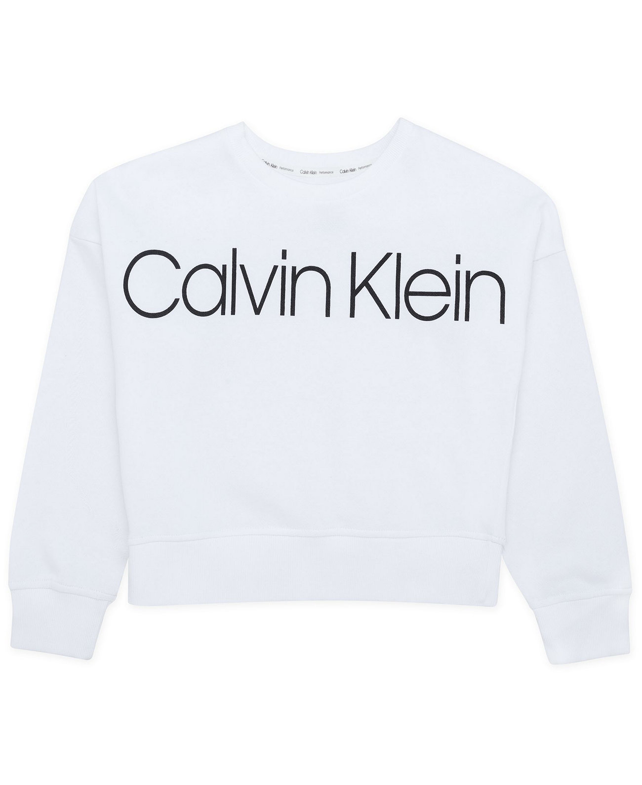 Big Girls French Terry Logo Sweatshirt with Screenprint Calvin Klein