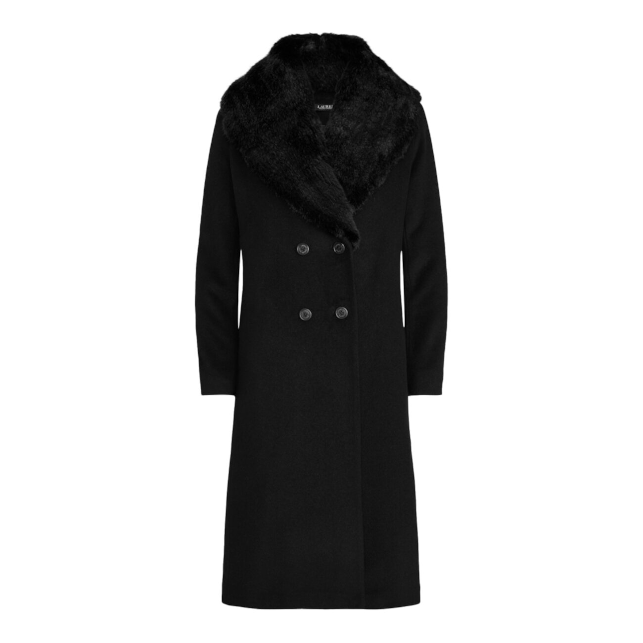 Faux Fur-Trim Wool-Blend Coat Ralph Lauren
