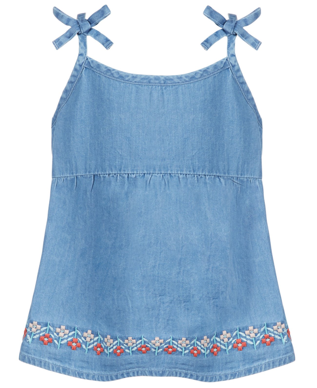 Toddler Girls Floral Embroidered  Denim Top, Created for Macy's First Impressions