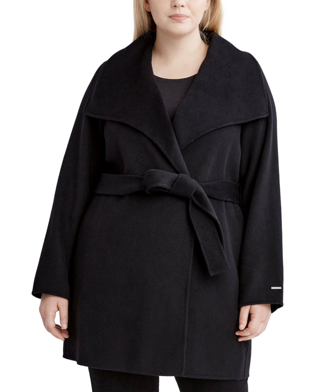 Пальто большого размера с запахом для двух лиц Ella, созданное для Macy's Tahari