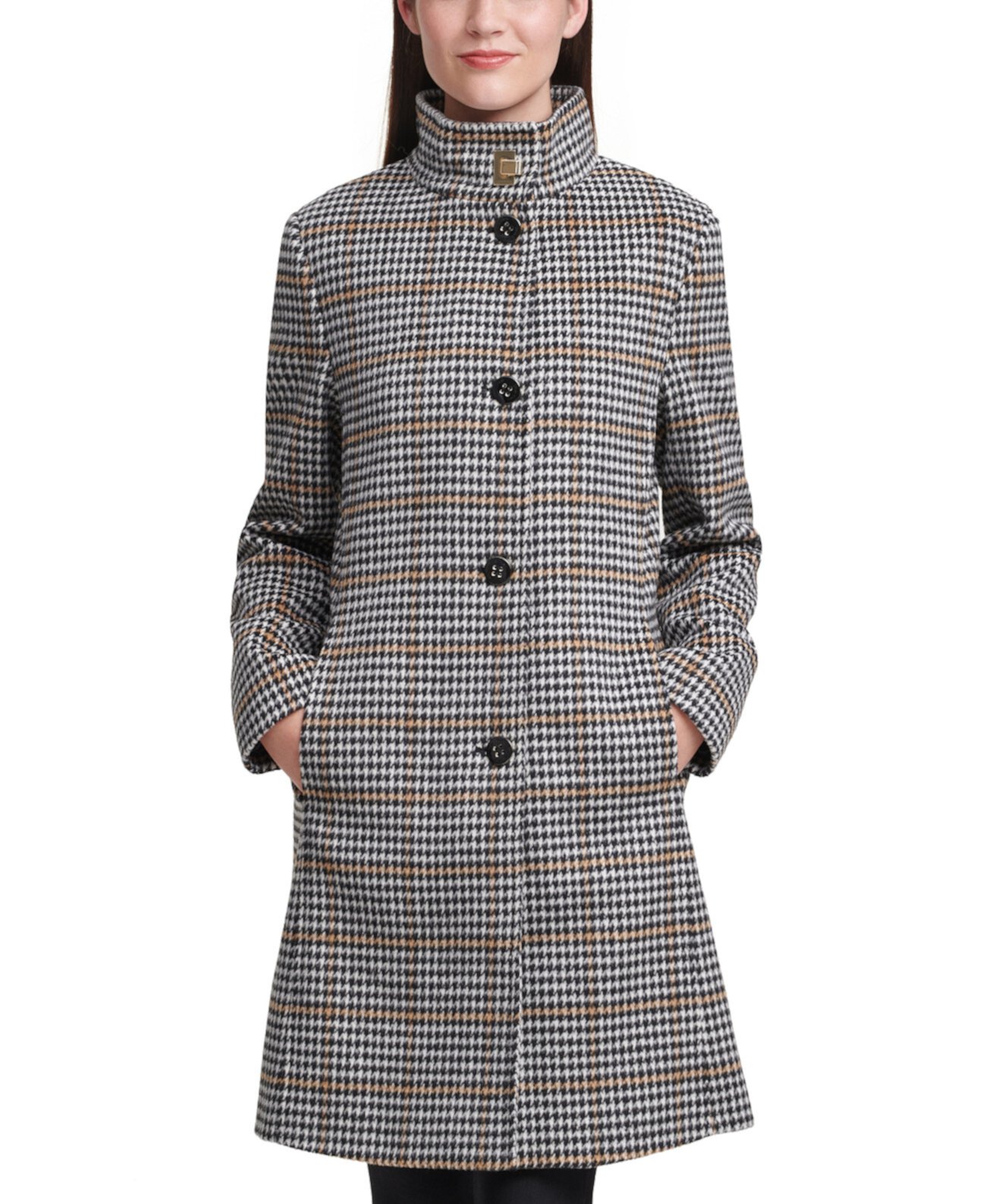 Уокер-пальто с воротником-стойкой и гусиными лапами Calvin Klein