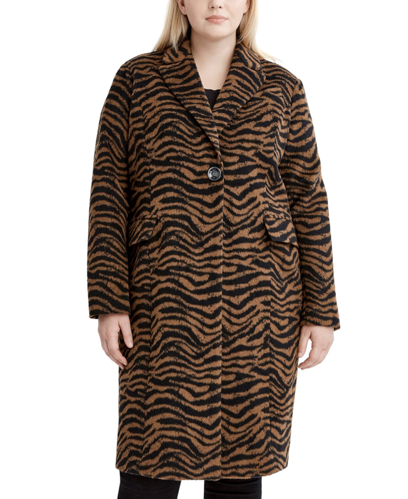 Куртка большого размера с принтом зебры, созданная для Macy's Tahari