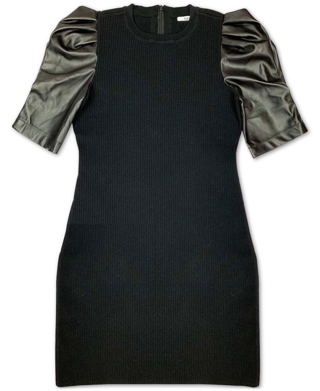 Контрастное платье-свитер из искусственной кожи, созданное для Macy's Bar III