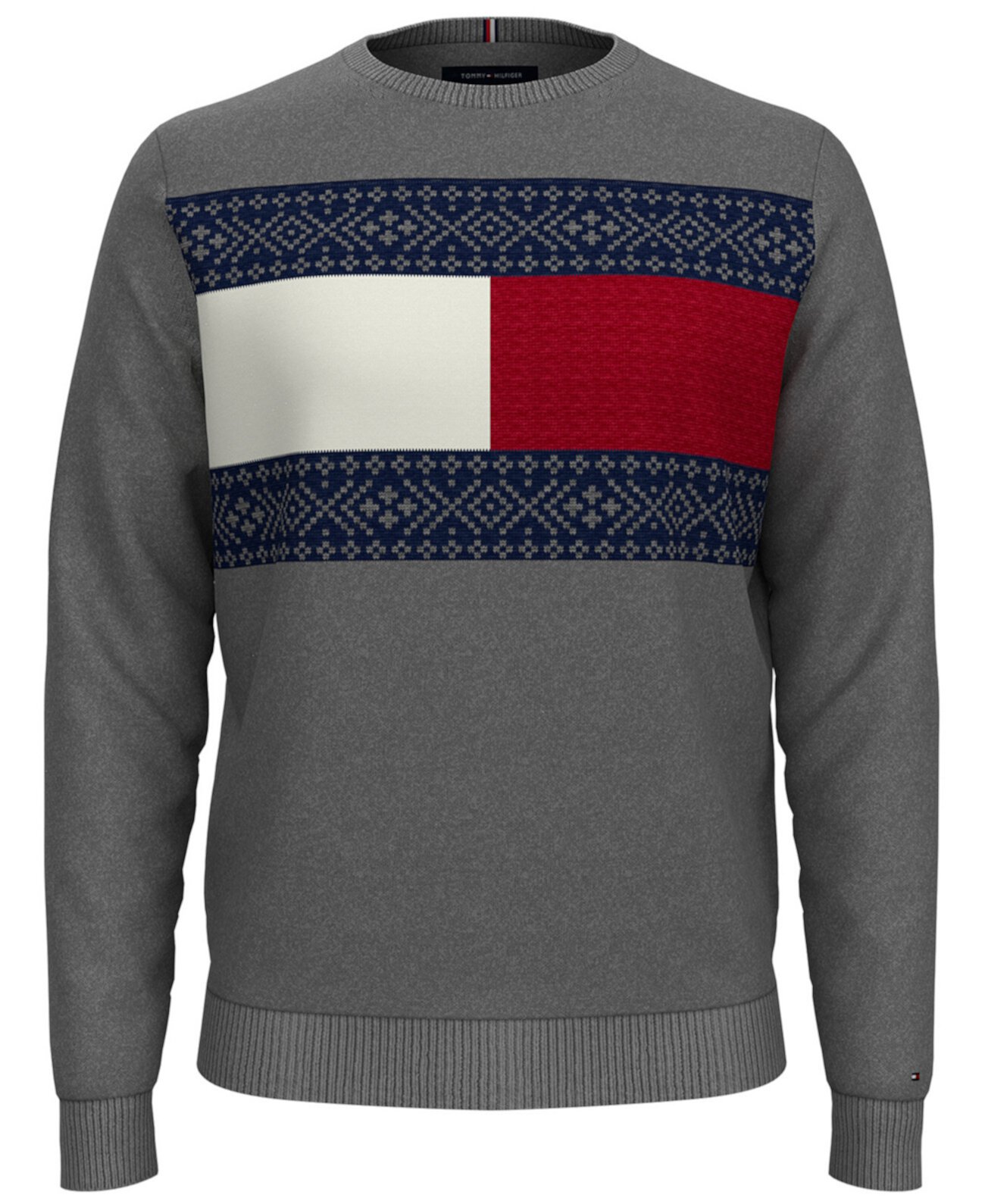 Мужской пуловер с жаккардовым узором для больших и высоких размеров Tommy Hilfiger