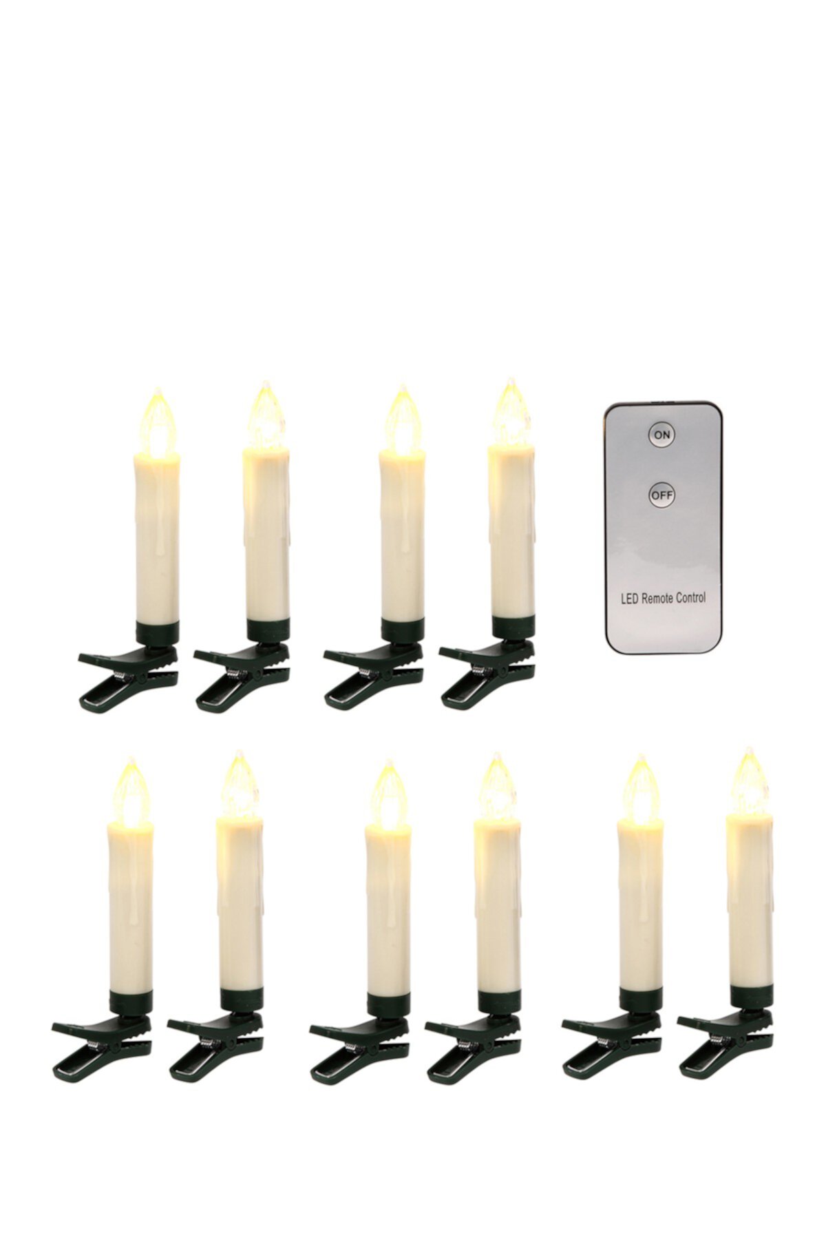 Пластиковые светодиодные конические свечи бисквитного цвета на батарейках — набор из 10 шт. Gerson Company
