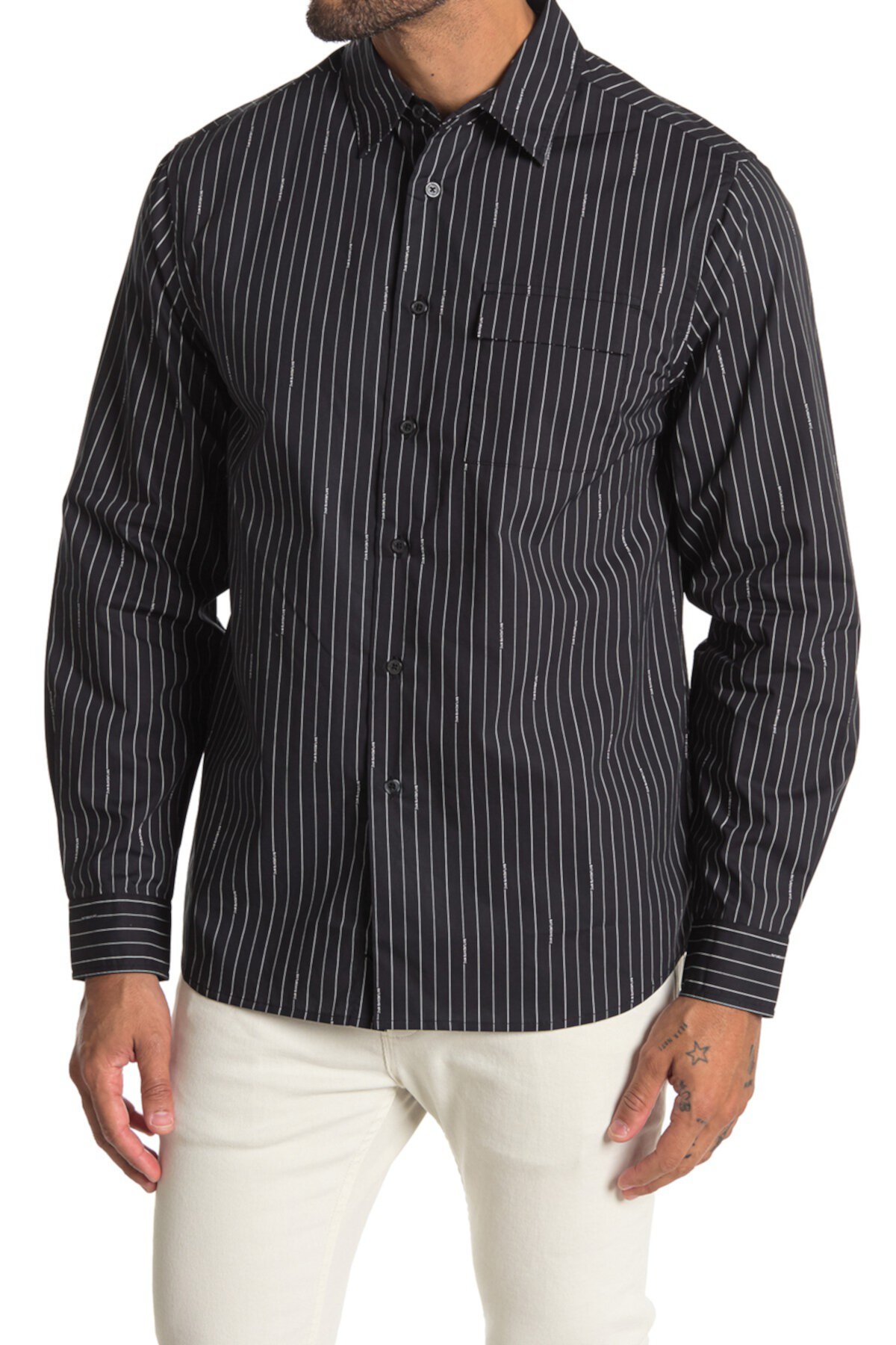 Miro Logo Stripe Long Sleeve Shirt SATURDAYS NYC