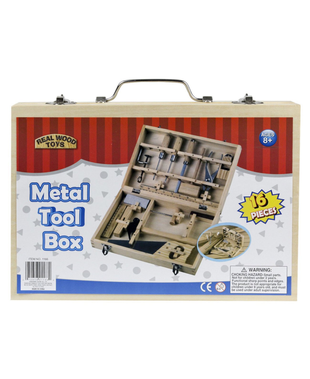 Набор металлических инструментов из 16 предметов с деревянной коробкой Homeware