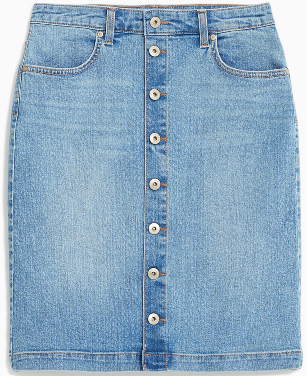 Миниатюрная джинсовая юбка с пуговицами спереди, созданная для Macy's Style & Co