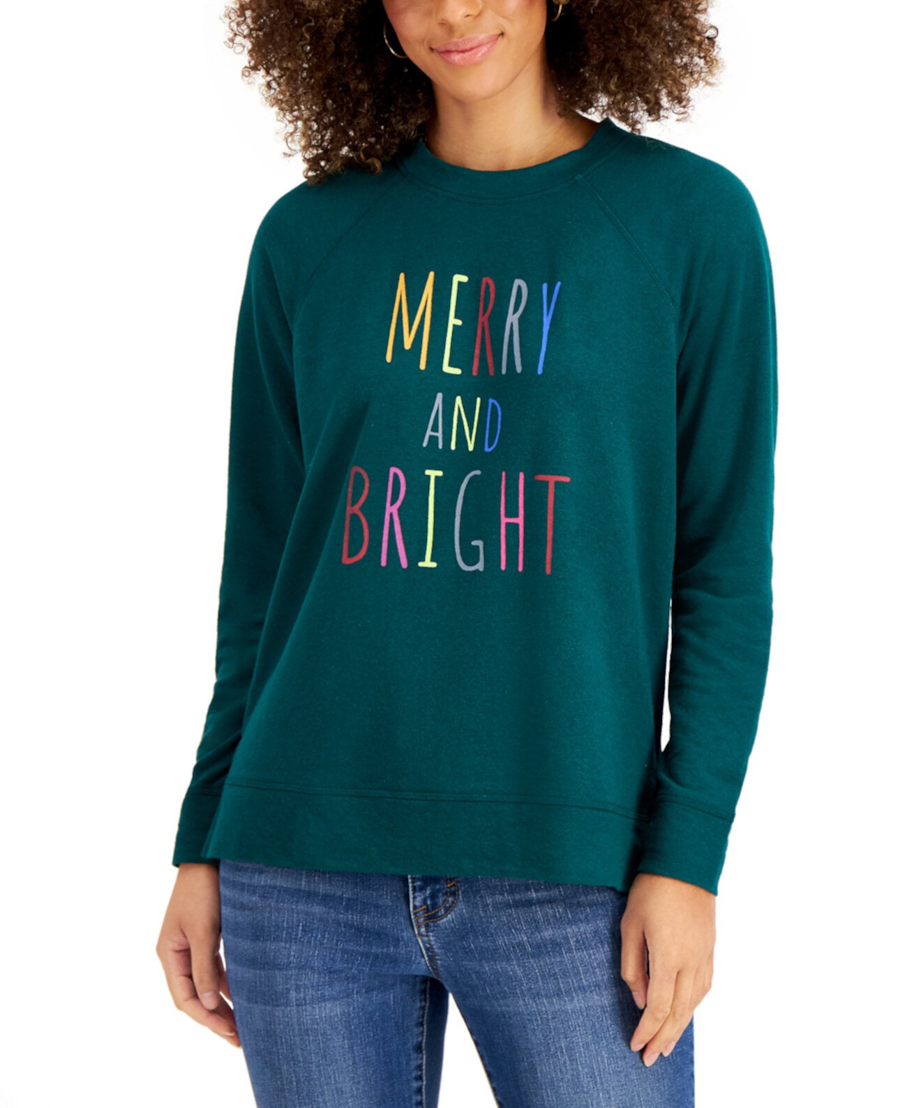 Толстовка Petite Merry And Bright с графическим принтом, созданная для Macy's Style & Co