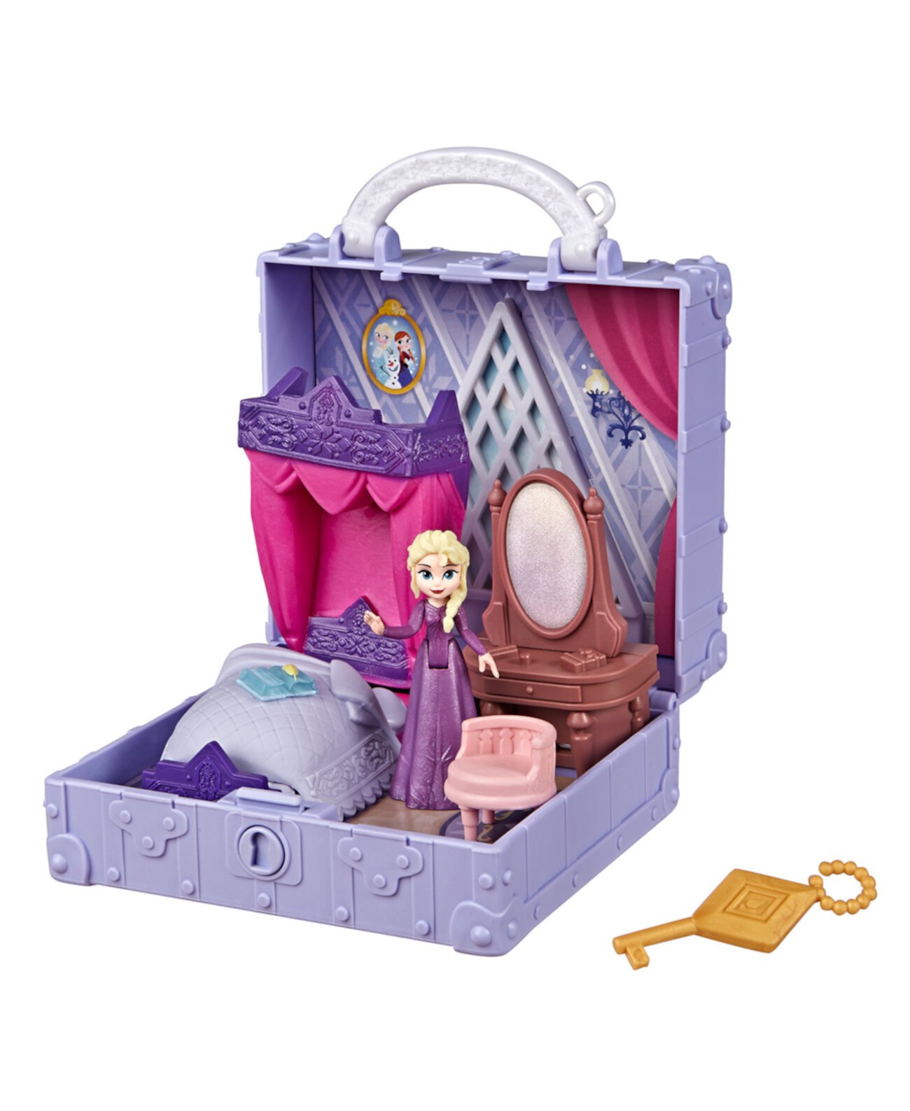 Всплывающий игровой набор для спальни Эльзы с ручкой, включающий куклу Эльзы, дневник, стул и одеяла, Disney Movie Pop Adventures Frozen