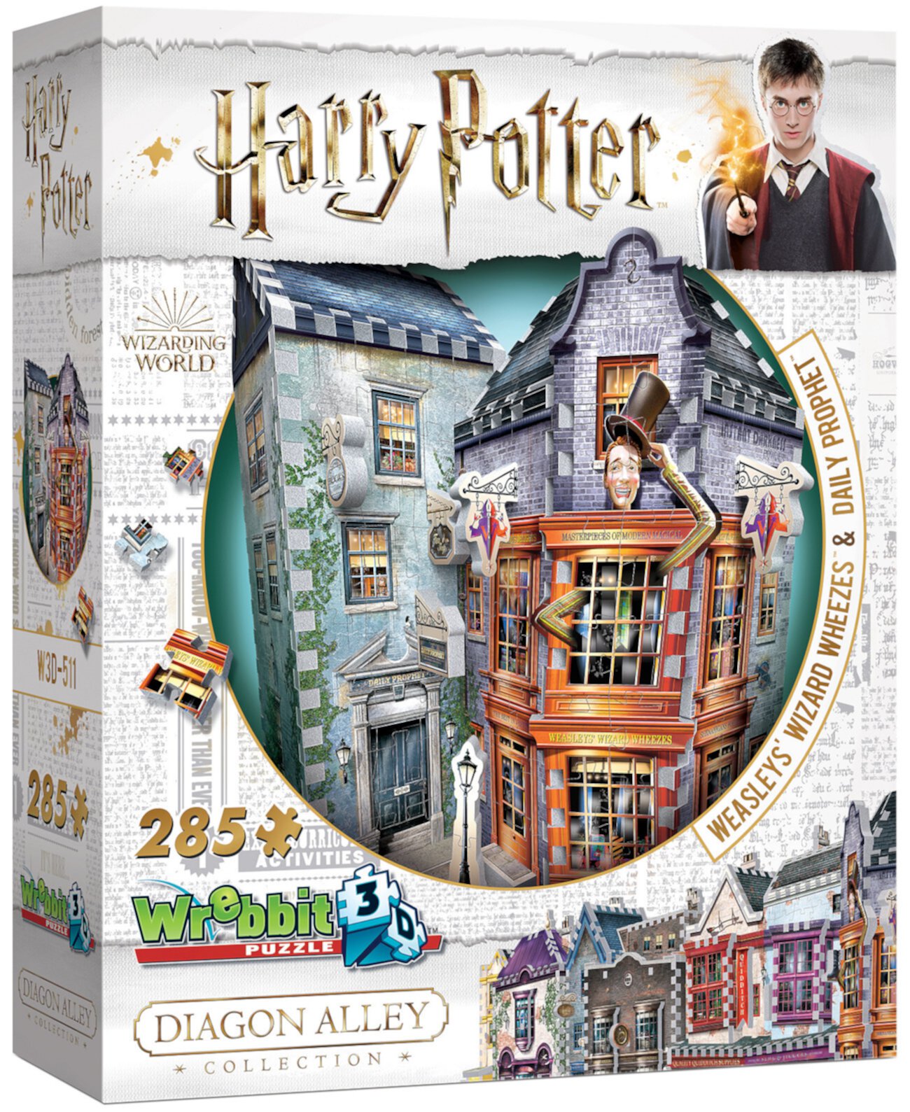Коллекция Гарри Поттера Дайгон-Аллея - Волшебник Уизли хрипит Ежедневный пророк 3D-головоломка - 285 деталей Wrebbit