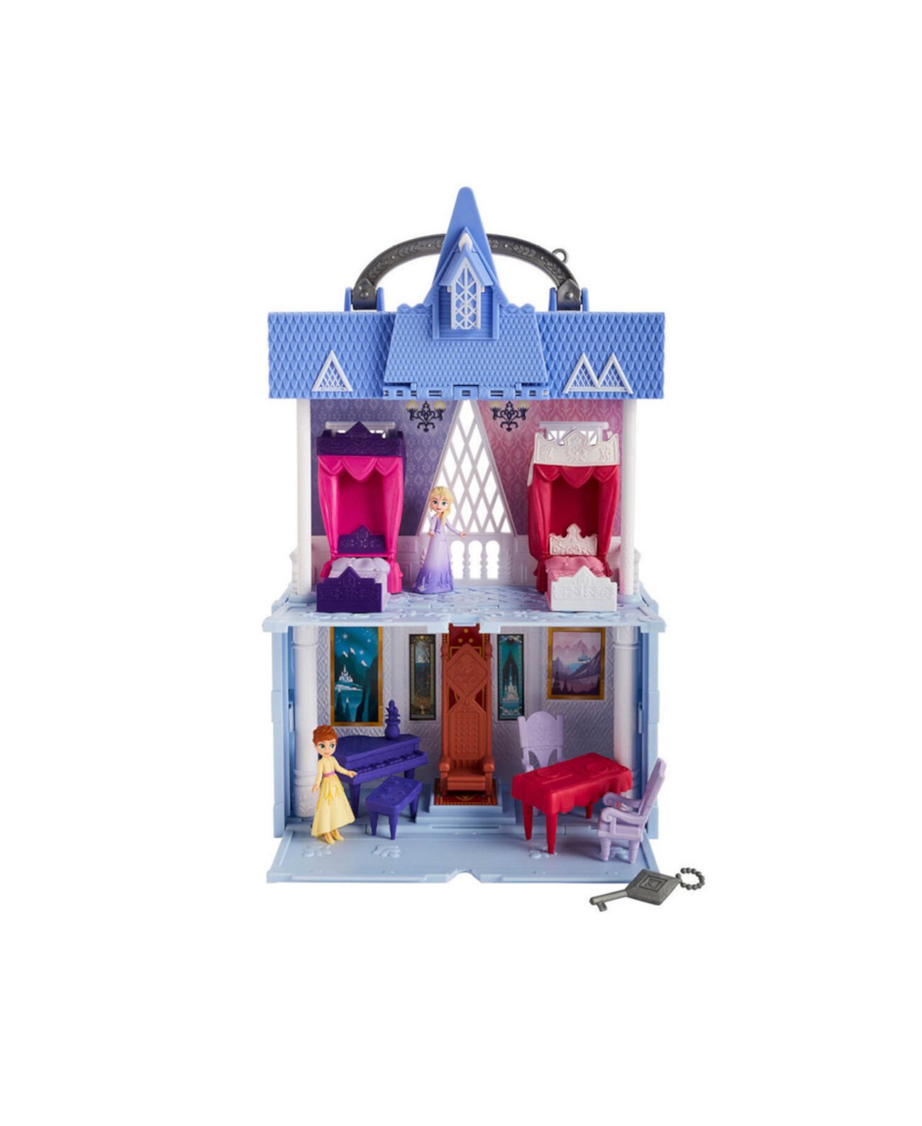 Набор для игр Disney Movie Pop Adventures Arendelle Castle с ручкой, в том числе кукла Эльза, кукла Анна и 7 аксессуаров Frozen