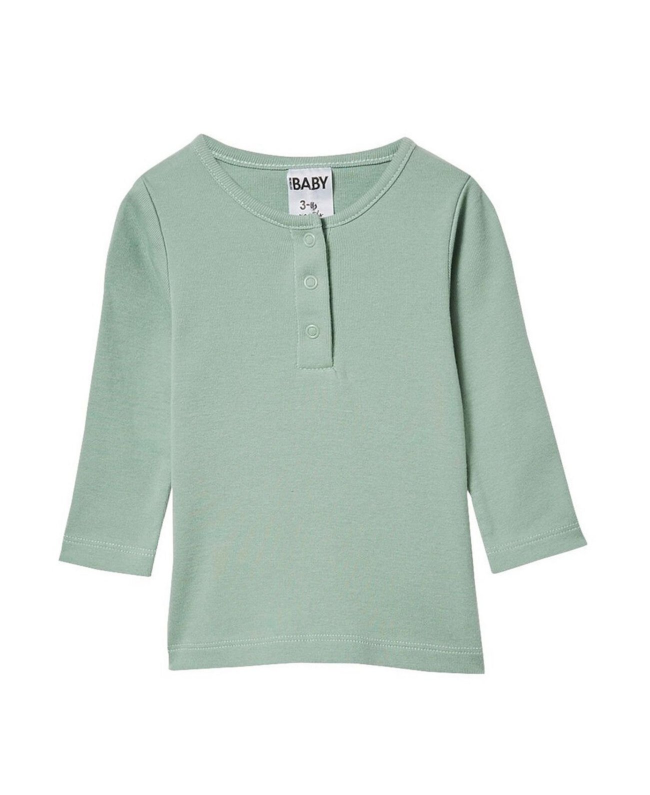 Baby Girls Aiden Long Sleeve Placket Top COTTON ON