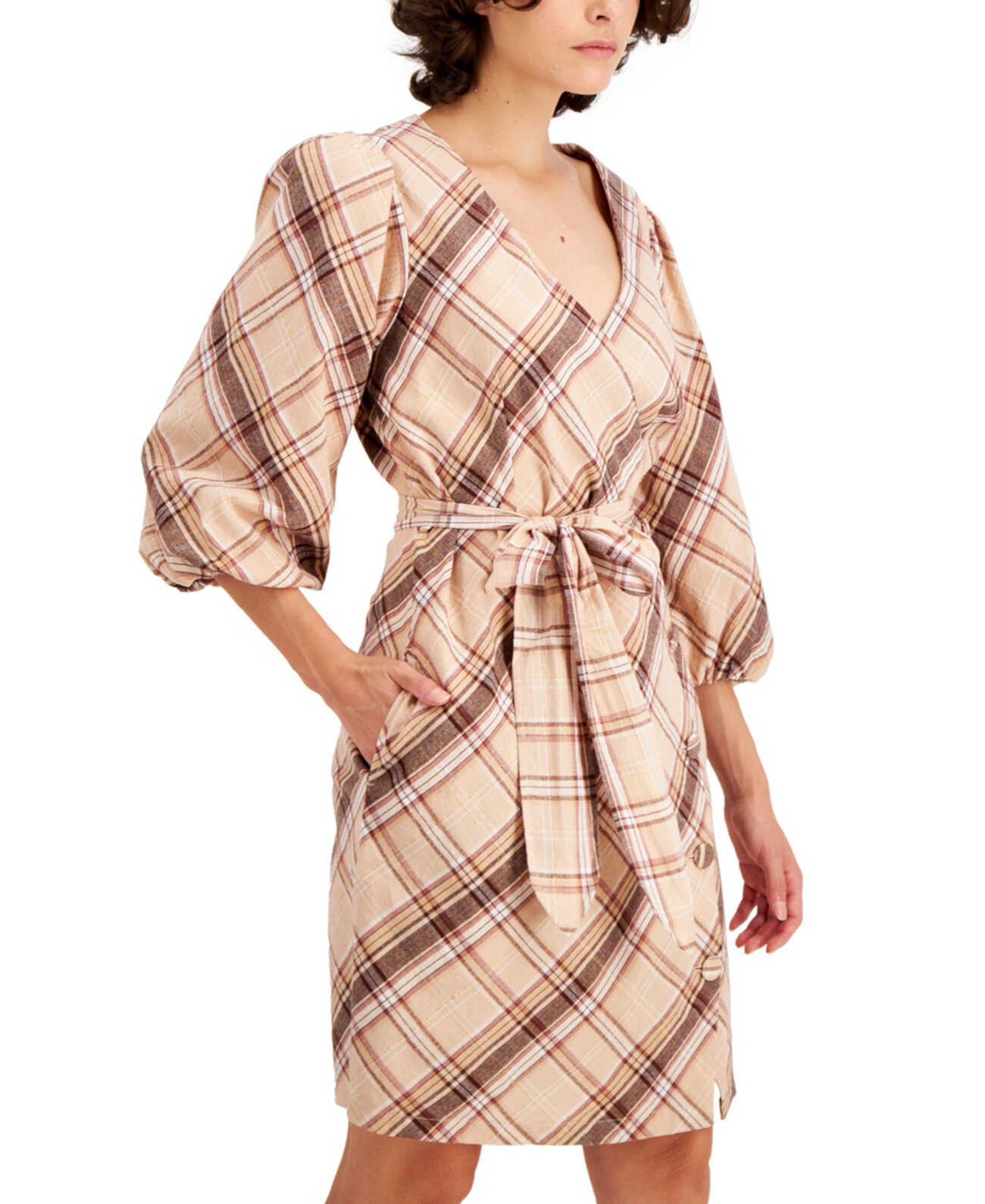 INC Puff-Sleeve Wrap Dress, Created for Macy's INC International Concepts