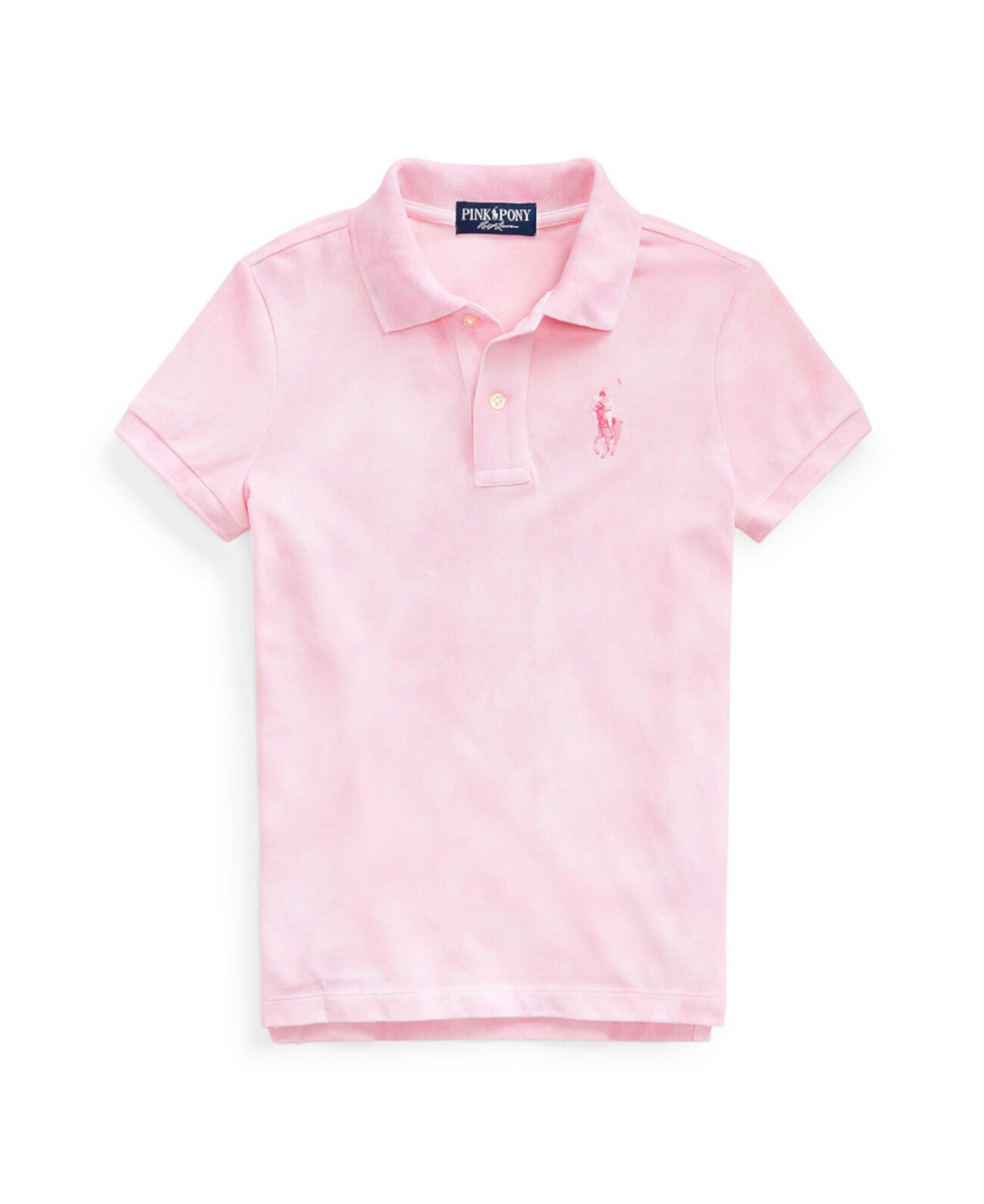 Розовая рубашка-поло с принтом тай-дай для девочек Big Girls Ralph Lauren