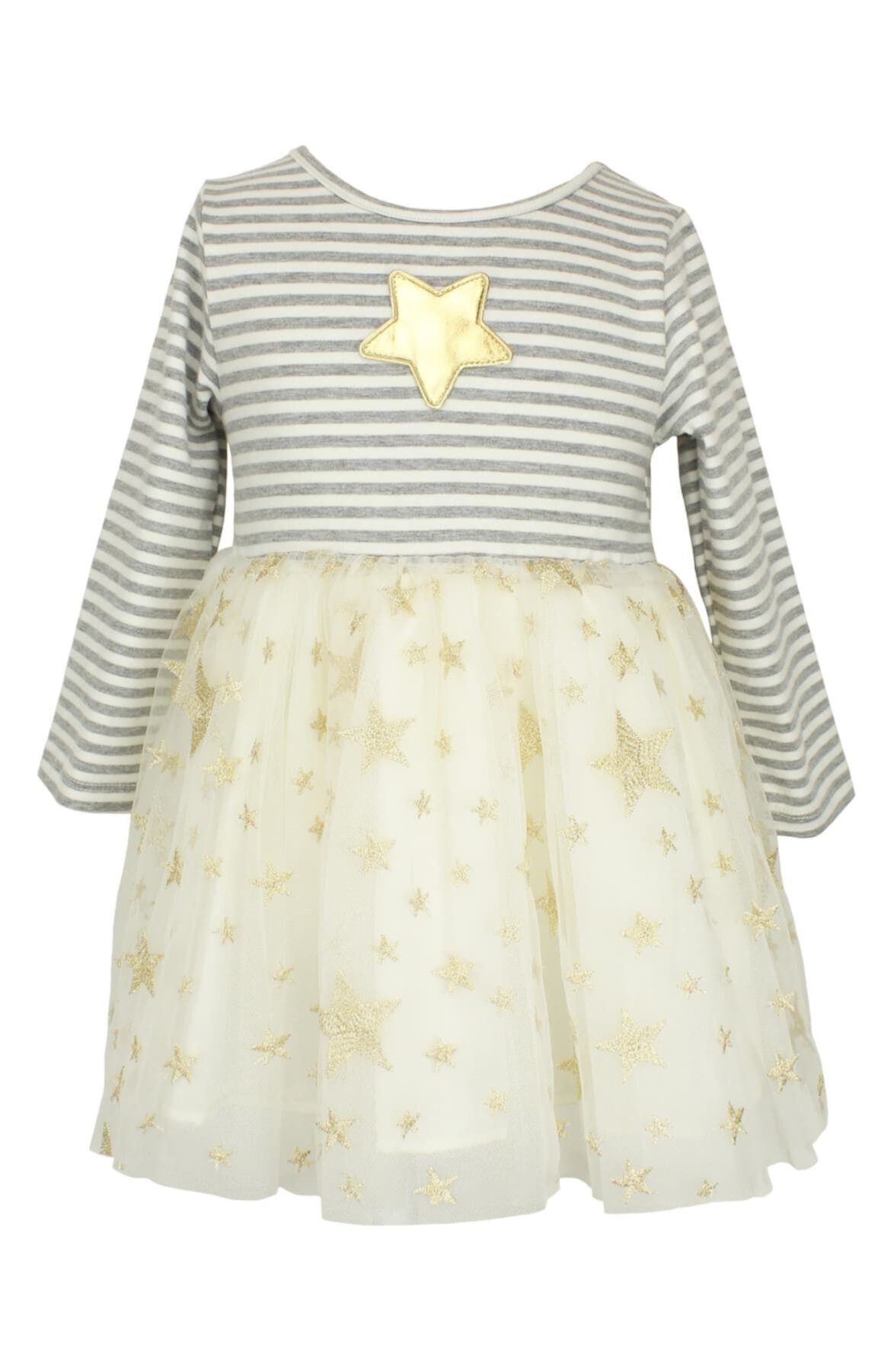 Платье с длинными рукавами и аппликацией со звездами (Девочки от 12 до 24 месяцев) Popatu