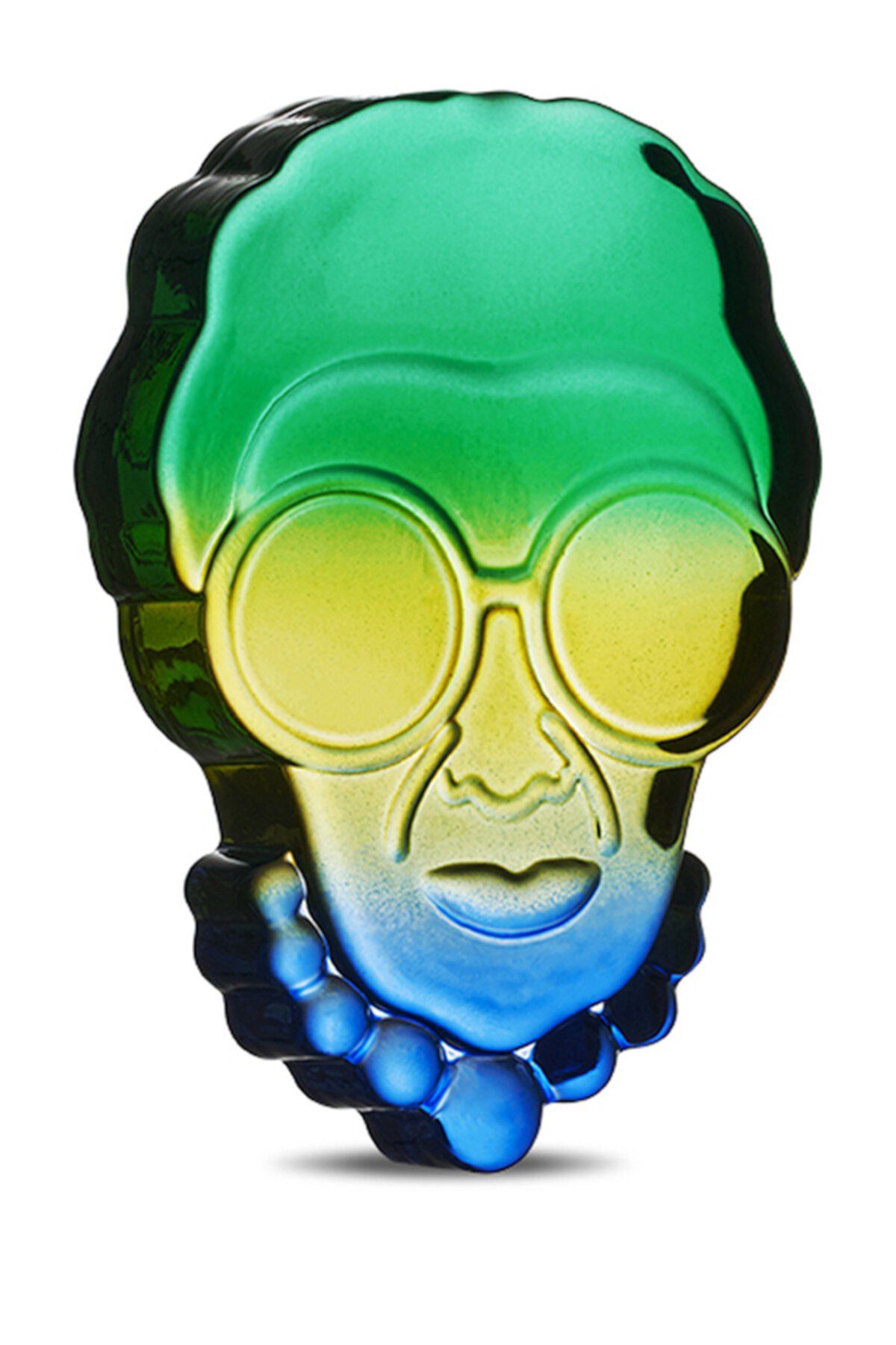 Iris Paperweight - Blue Green Nude Glass