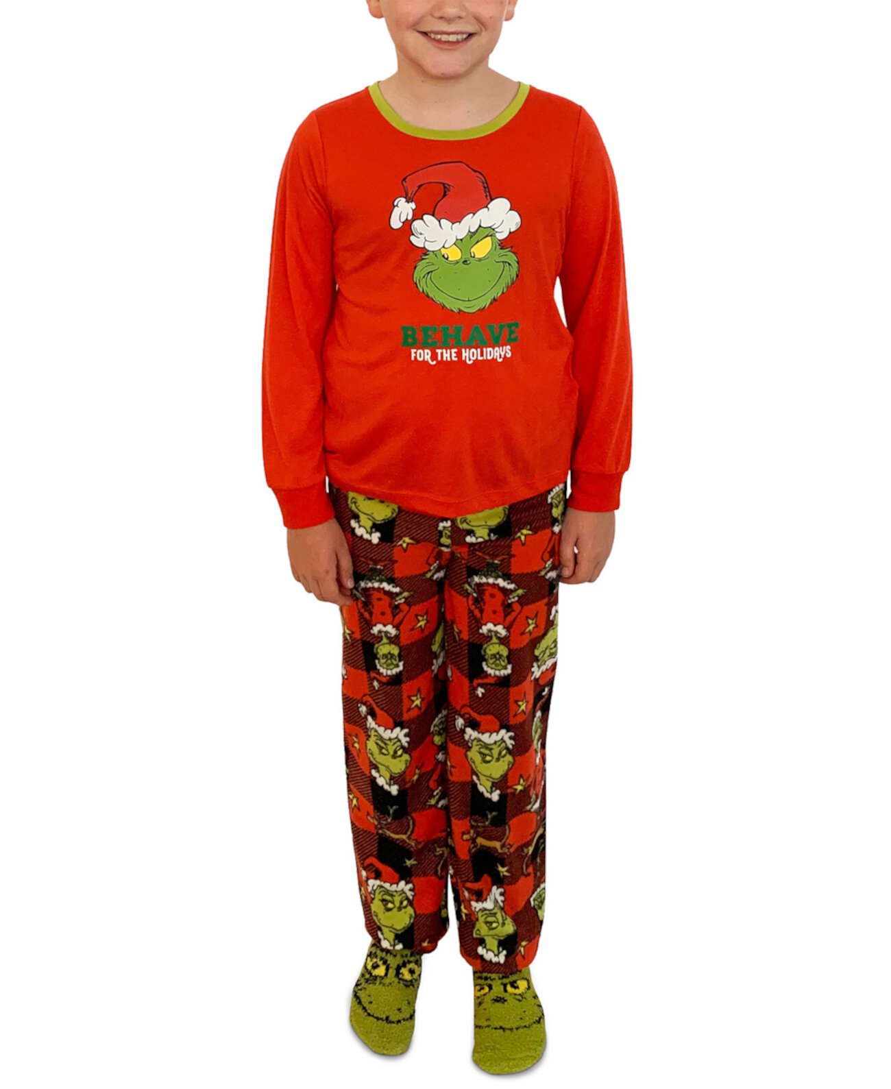 Matching Boys Grinch Семейный пижамный комплект из 3 предметов The Grinch
