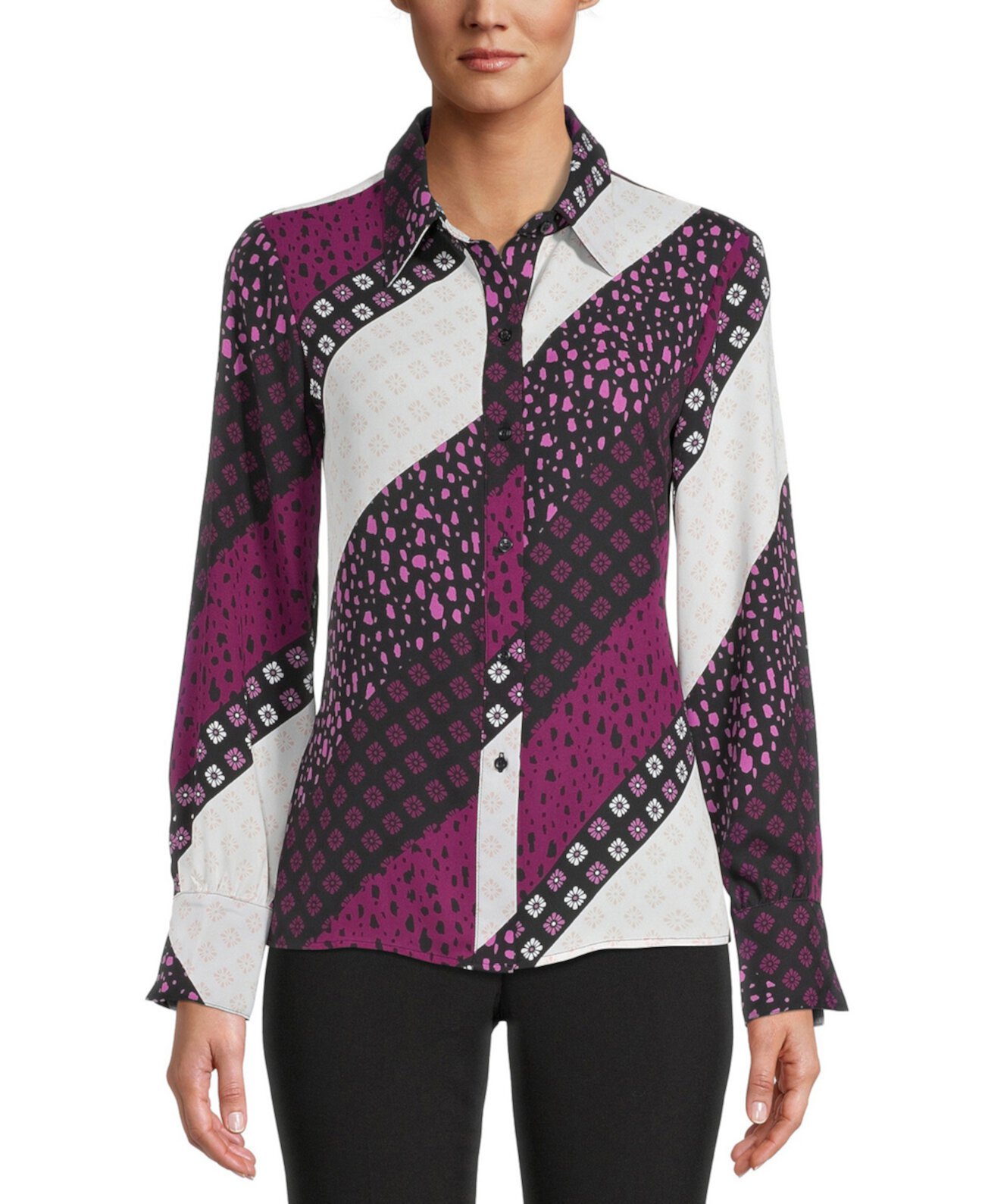 Блуза на пуговицах с принтом, создана для Macy's Bar III