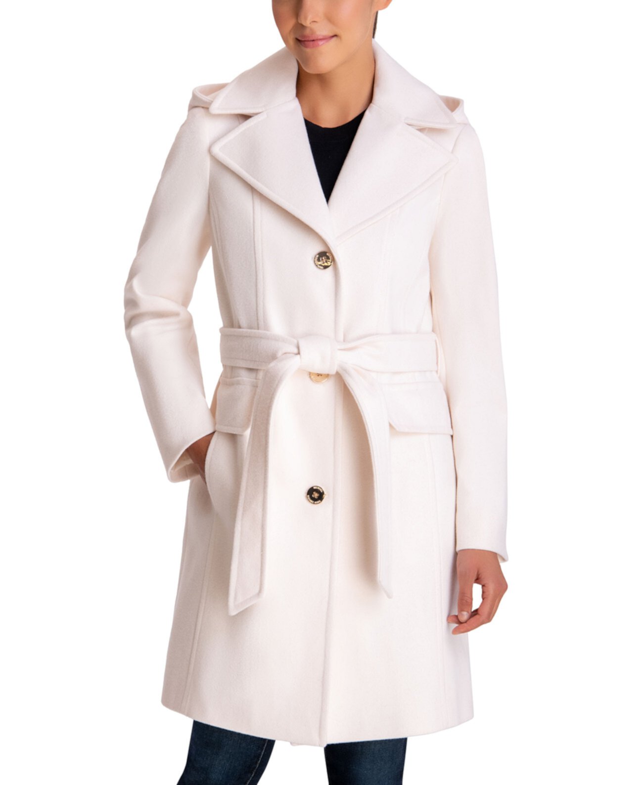 Миниатюрное пальто с капюшоном и поясом, созданное для Macy's Michael Kors