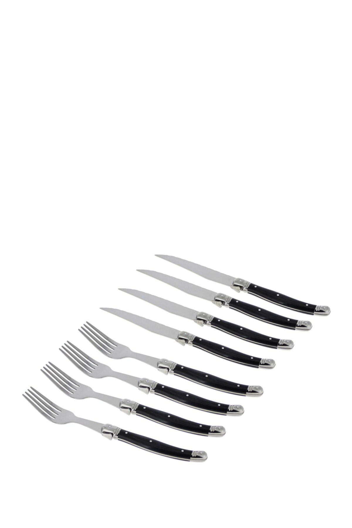 Набор ножей и вилок для стейка Laguiole из искусственного оникса из 8 предметов French Home