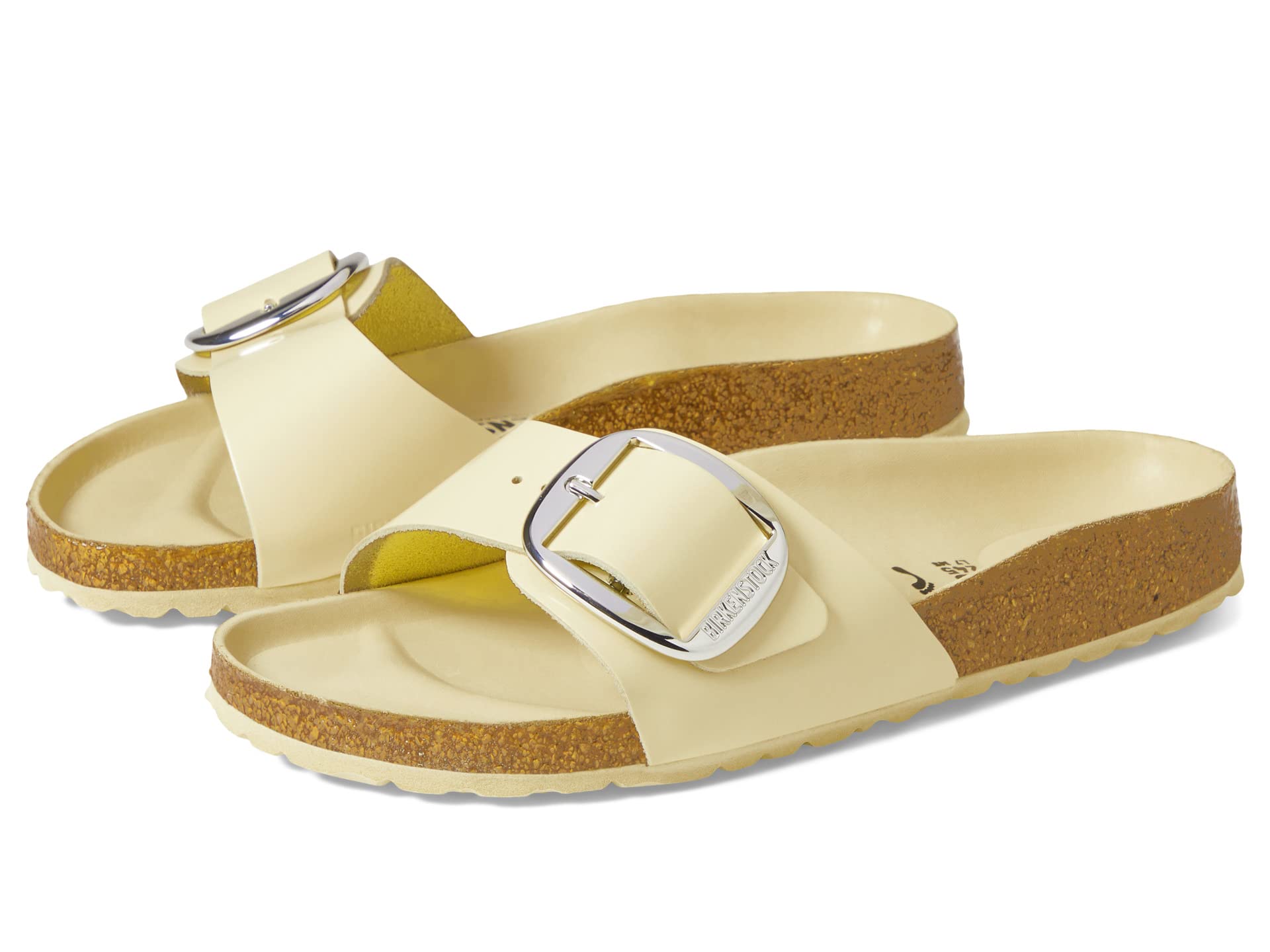 Сандалии Birkenstock Madrid Big Buckle High Shine с кожаным верхом и амортизирующей подошвой Birkenstock