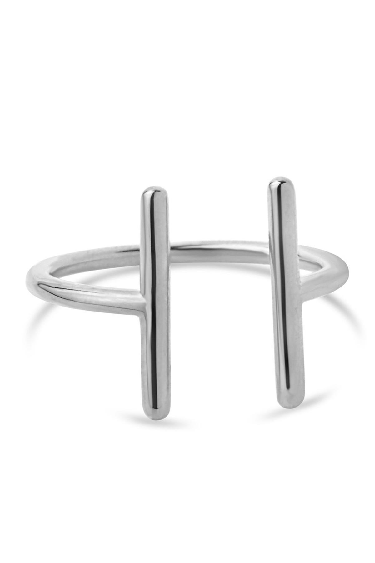 Кольцо с параллельным стержнем из стерлингового серебра Sterling Forever