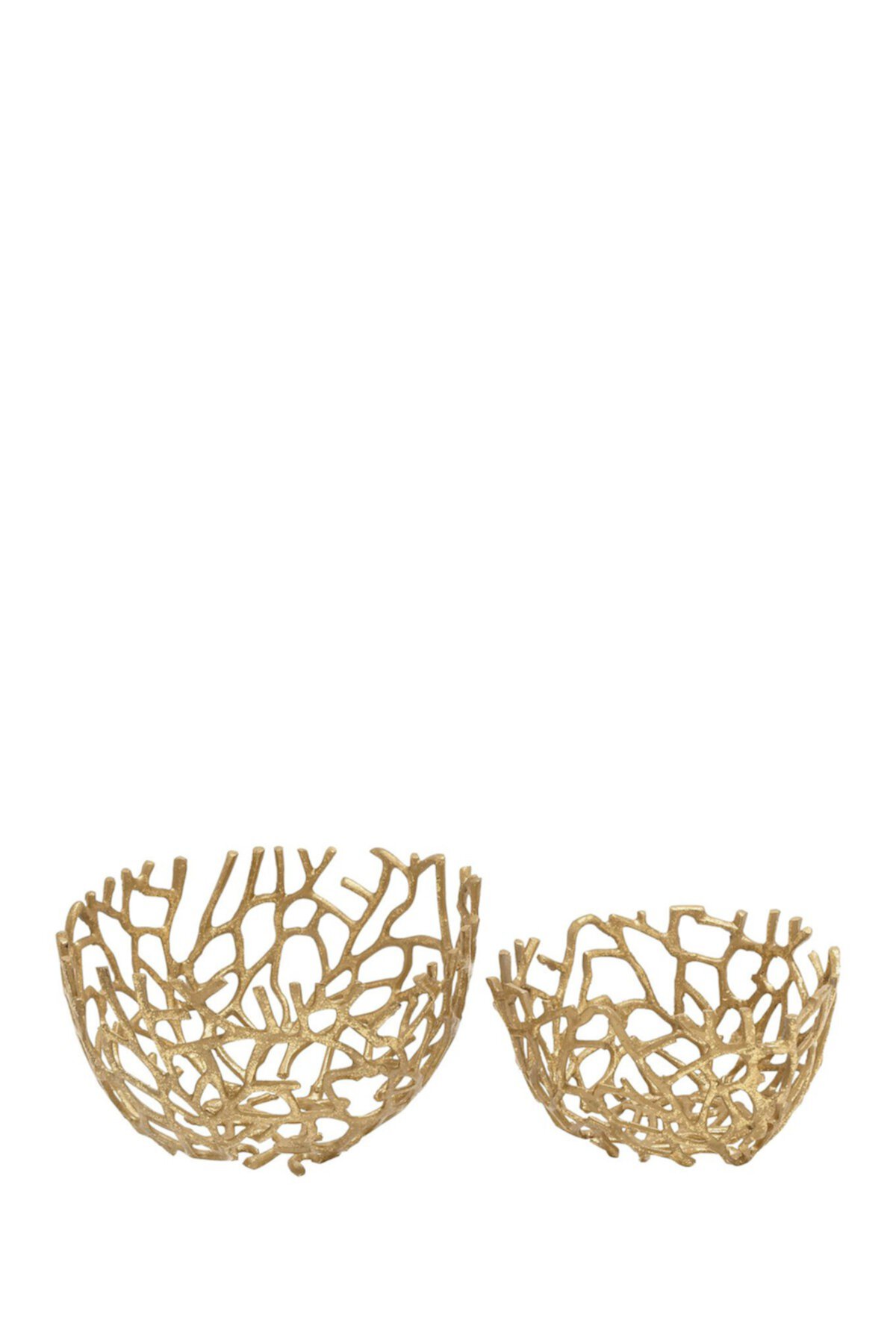 Алюминиевая декоративная чаша золотистого цвета - набор из 2 шт. Willow Row