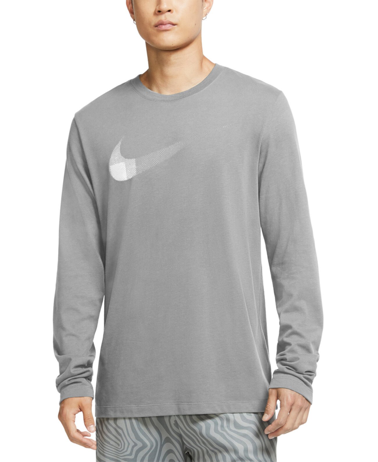 Мужская футболка с длинными рукавами и логотипом Dri-FIT с логотипом Swoosh Nike