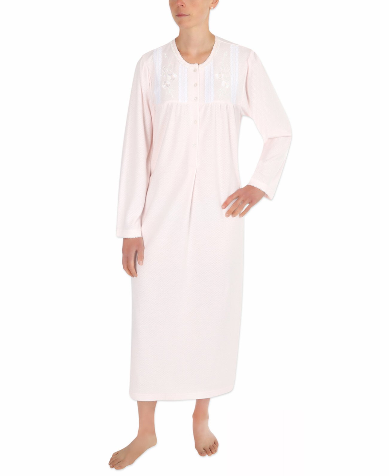 Honeycomb Pointelle Long Nightgown Miss Elaine