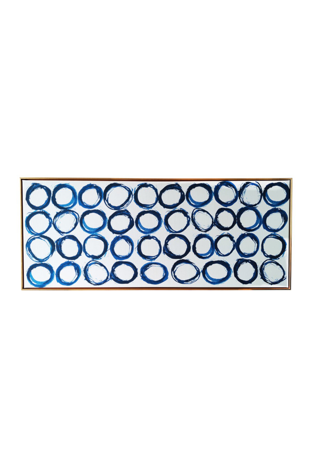 Голубые кольца, плавающие на холсте - 19 "x 45" Gallery 57