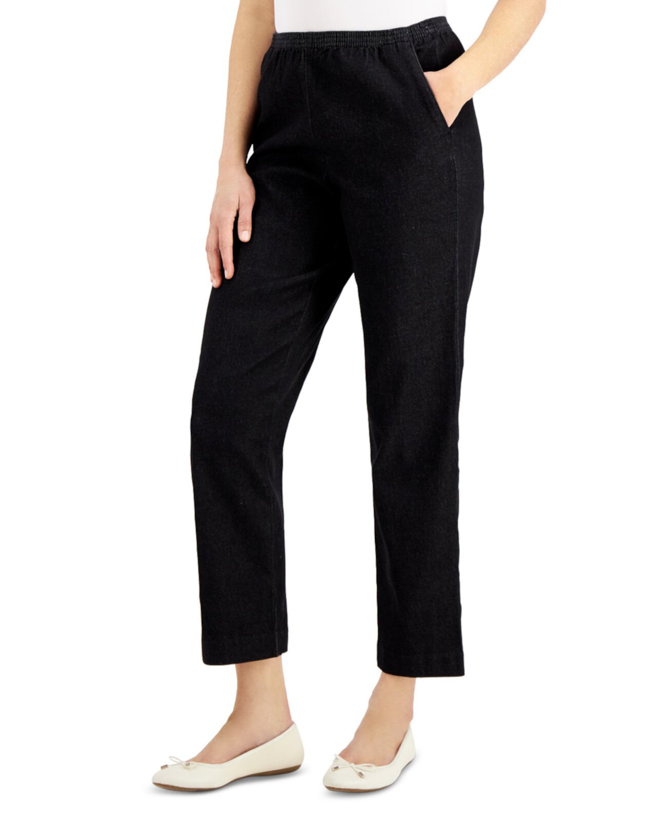 Миниатюрные джинсовые брюки без застежки, созданные для Macy's Karen Scott