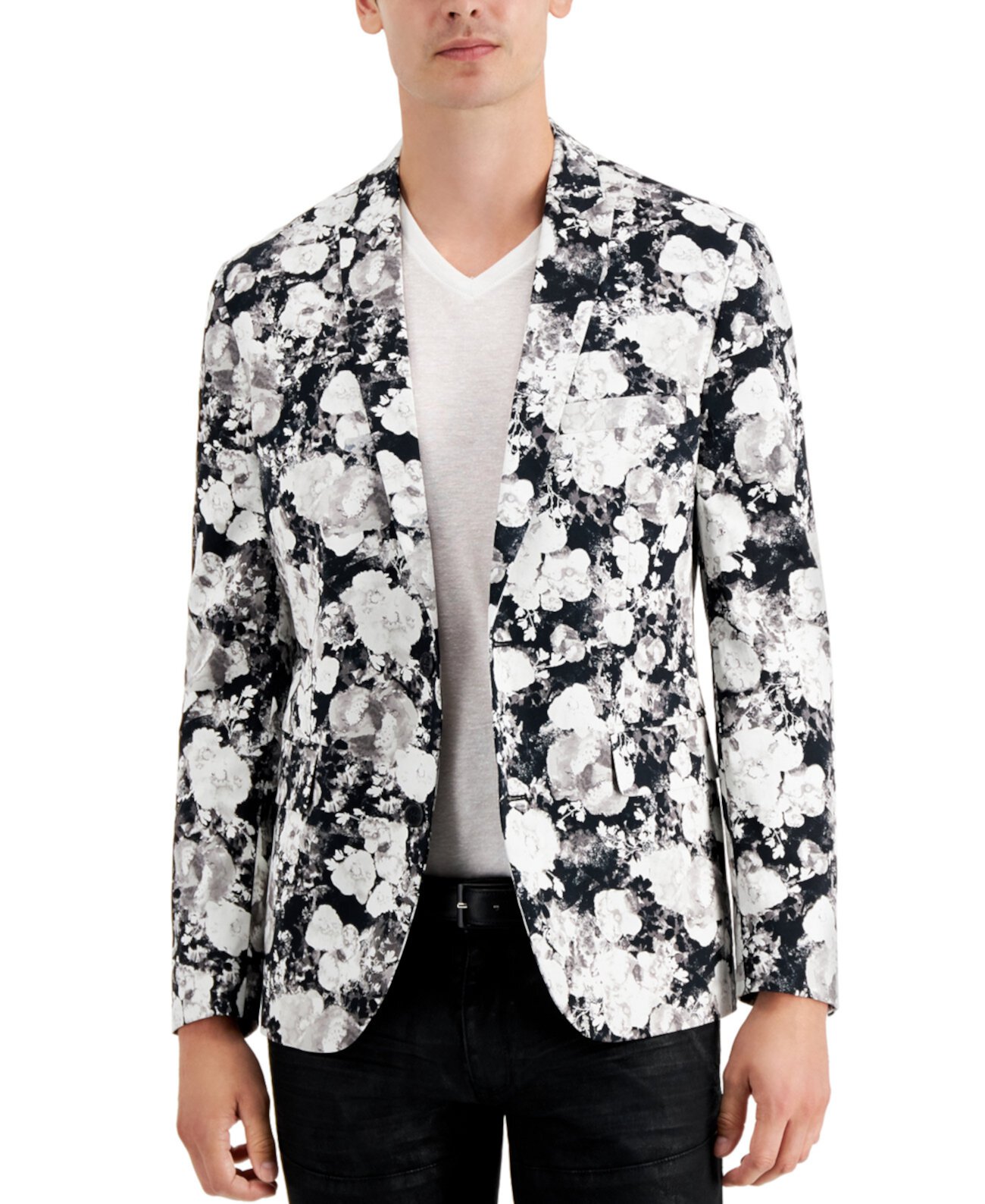 Мужской приталенный пиджак с цветочным принтом INC, созданный для Macy's INC International Concepts