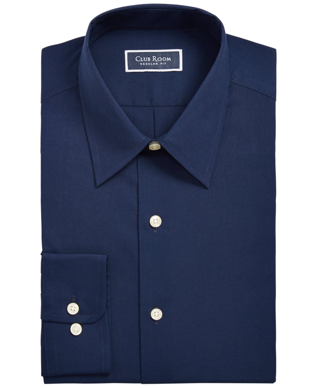 Мужская однотонная рубашка классического / стандартного кроя, созданная для Macy's Club Room