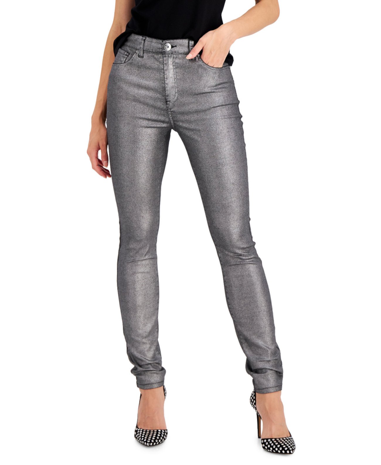 INC Metallic-Coated Skinny Ankle Jeans, Created for Macy's INC International Concepts
