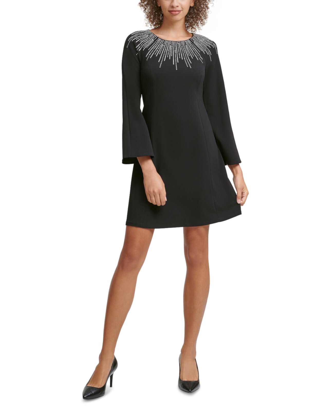 Платье трапециевидной формы с украшенным вырезом Petite Calvin Klein
