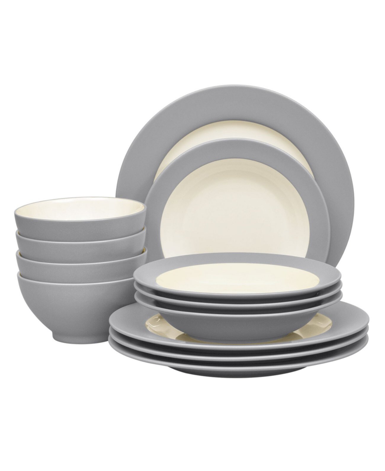 Набор столовой посуды Colorwave Rim из 12 предметов, сервиз для 4 человек, создан для Macy's Noritake