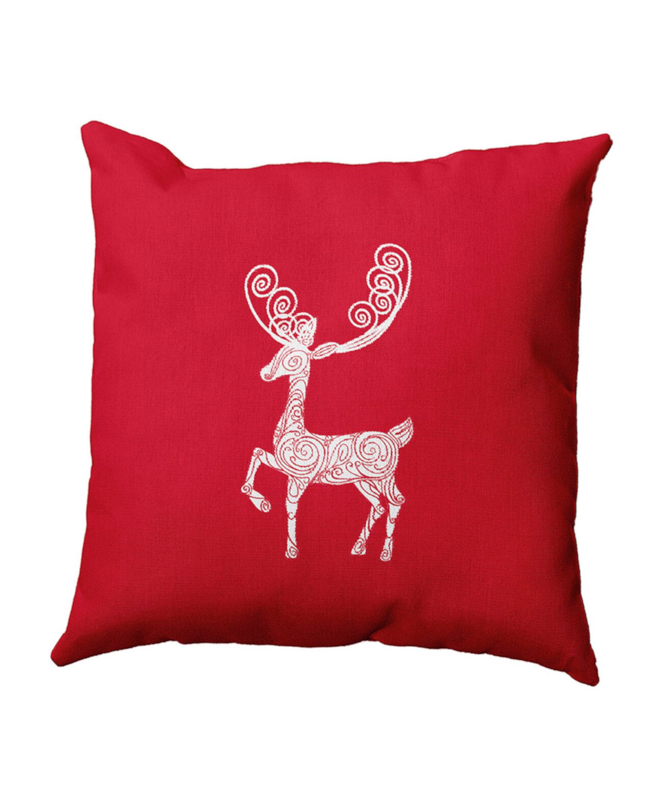 16-дюймовая красная декоративная рождественская подушка E by Design