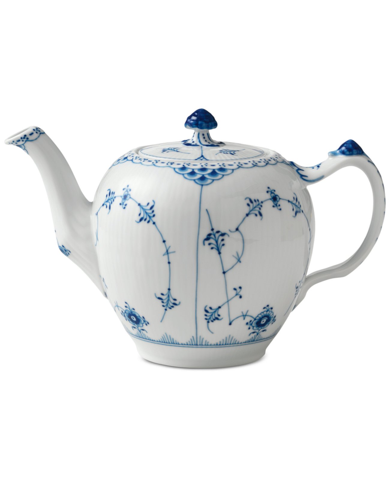 Blue Fluted Half Lace Teapot Royal Copenhagen