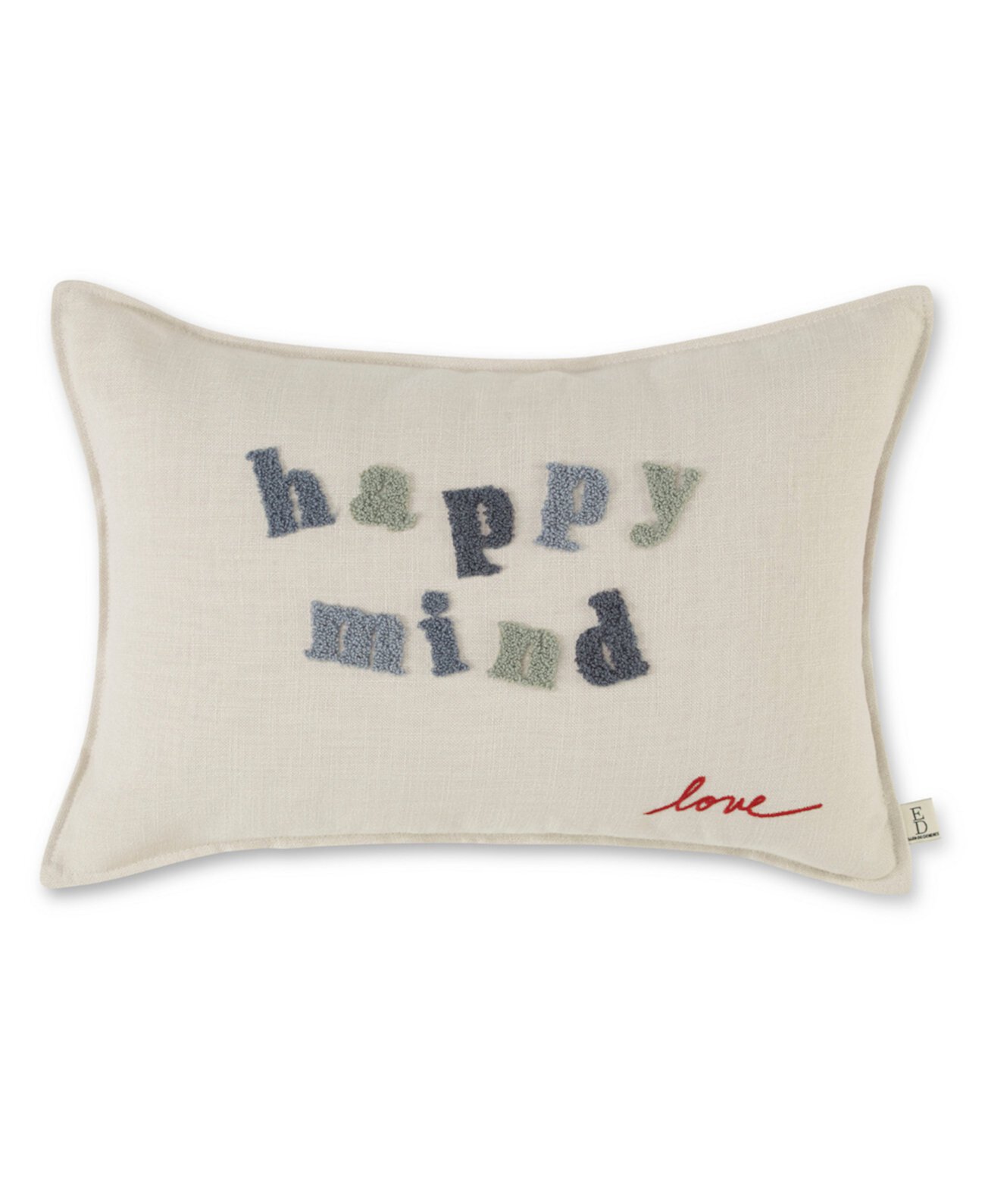 Подушка для поясницы с вышивкой Happy Mind 14 дюймов (Д x 20 дюймов) ED Ellen DeGeneres