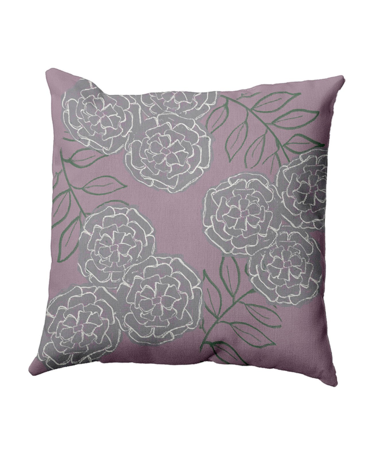 16-дюймовая светло-фиолетовая и серая декоративная подушка с цветочным рисунком E by Design